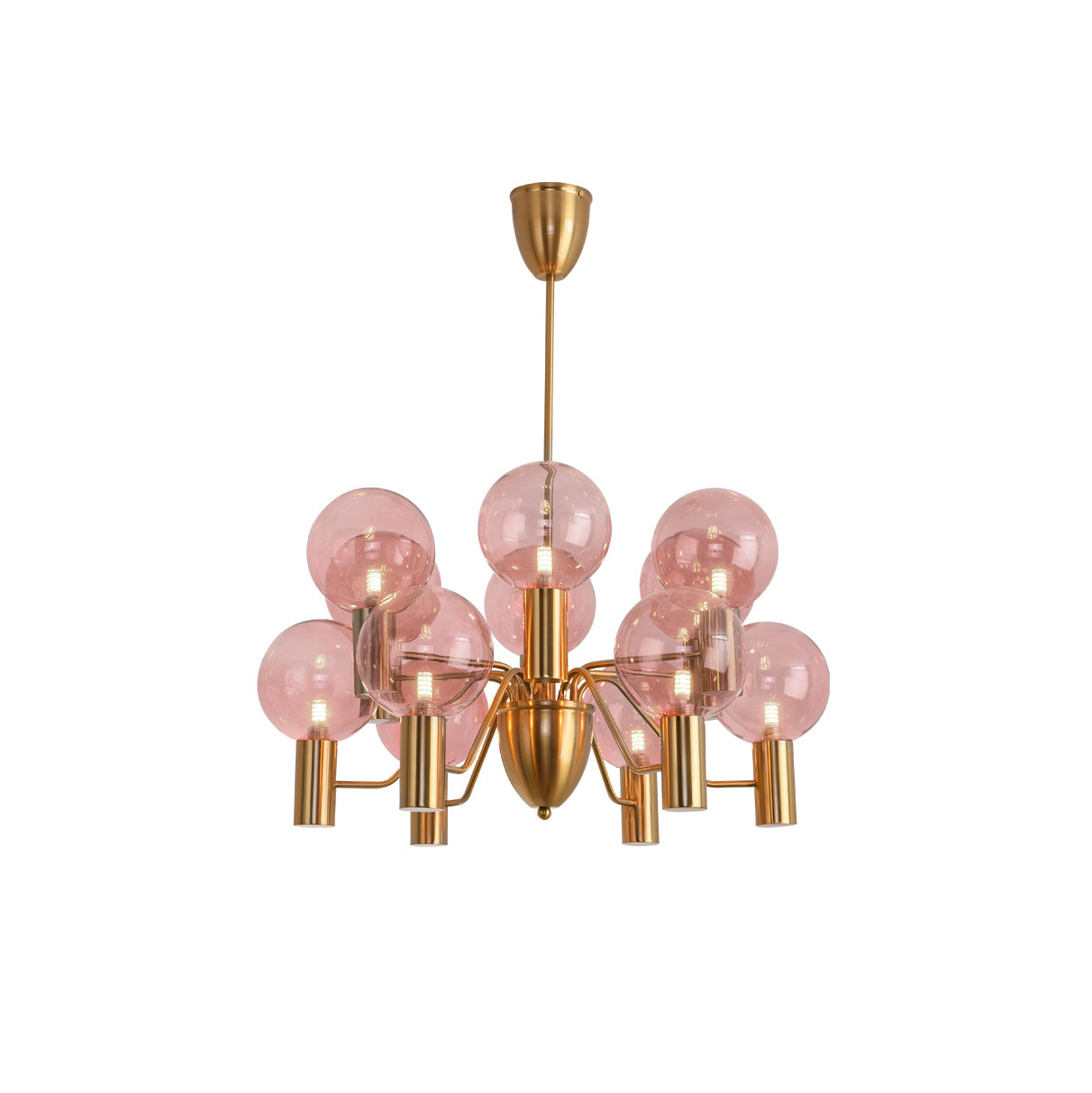 Evmarara Postmodern Luxury Metal Glass Chandelier - Lamp Copper