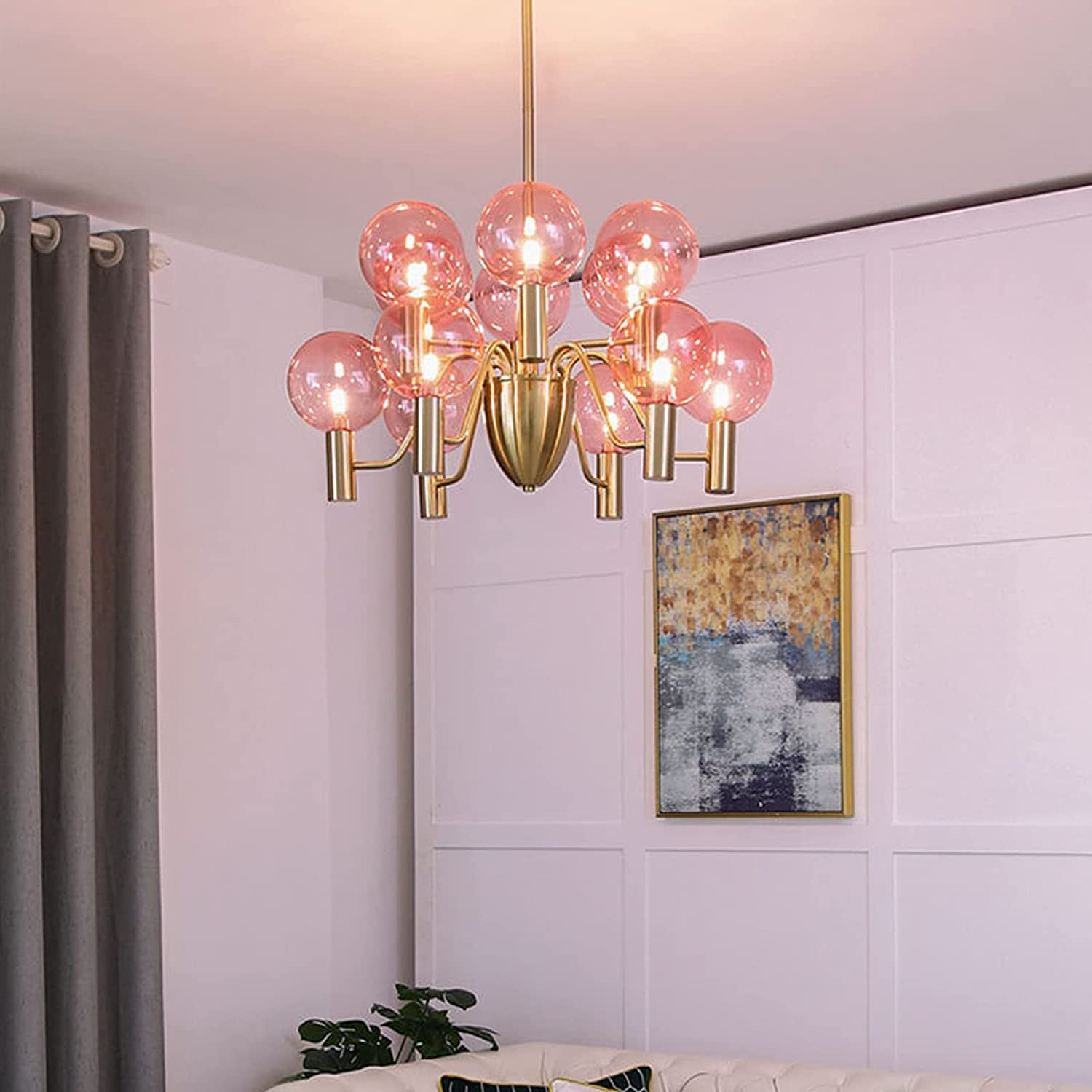 Evmarara Postmodern Luxury Metal Glass Chandelier - Lamp Copper