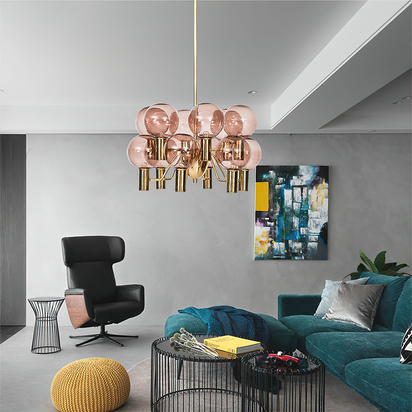Evmarara Postmodern Luxury Metal Glass Chandelier - Lamp Copper