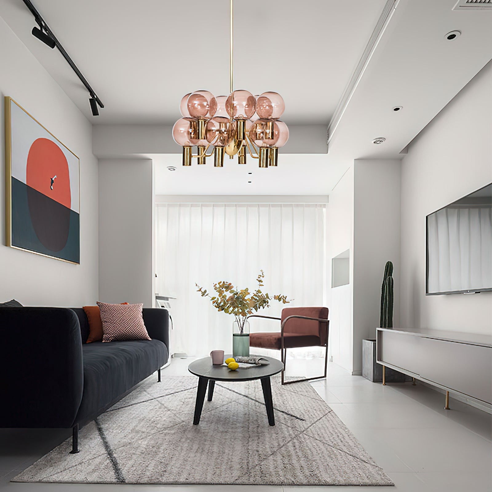 Evmarara Postmodern Luxury Metal Glass Chandelier - Lamp Copper