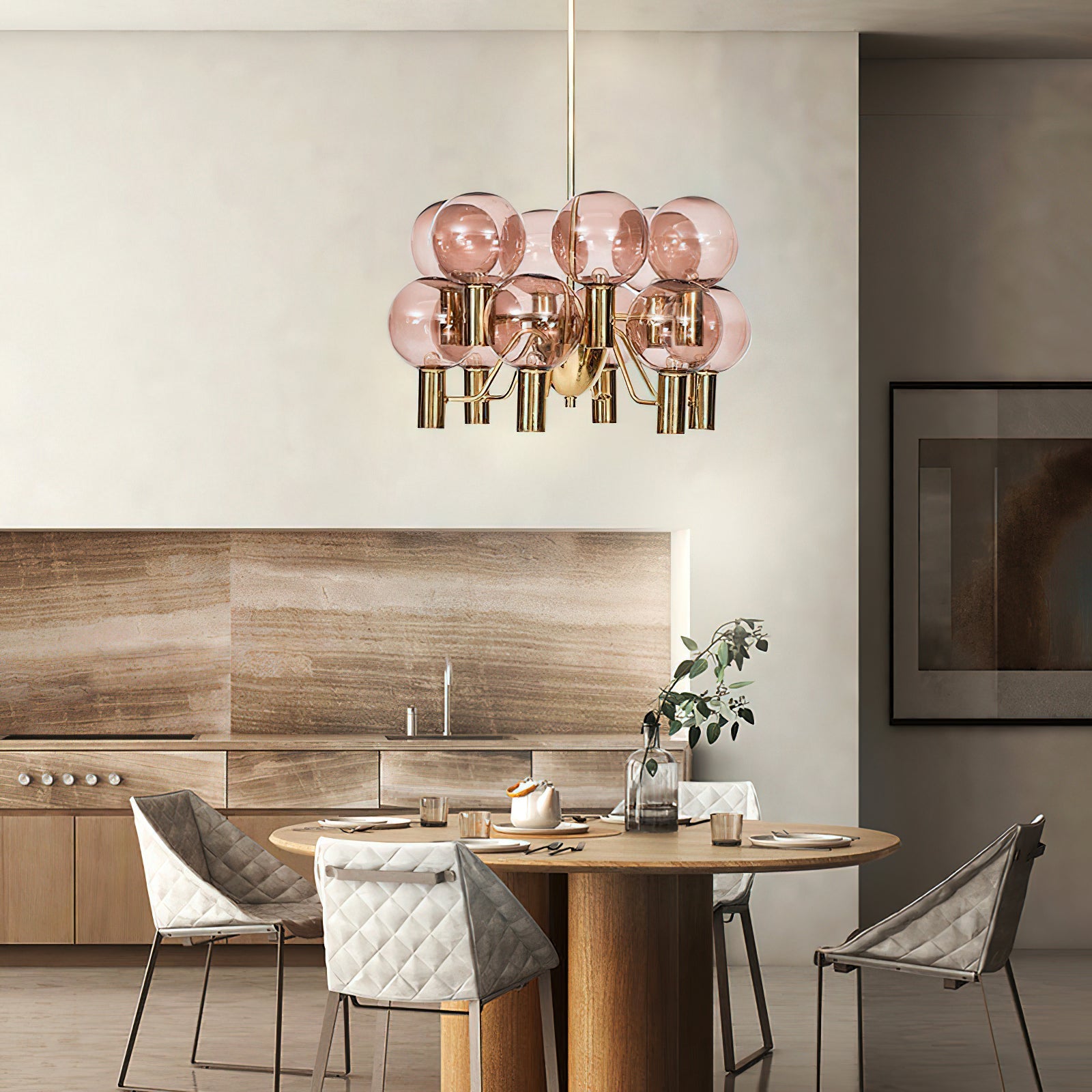 Evmarara Postmodern Luxury Metal Glass Chandelier - Lamp Copper