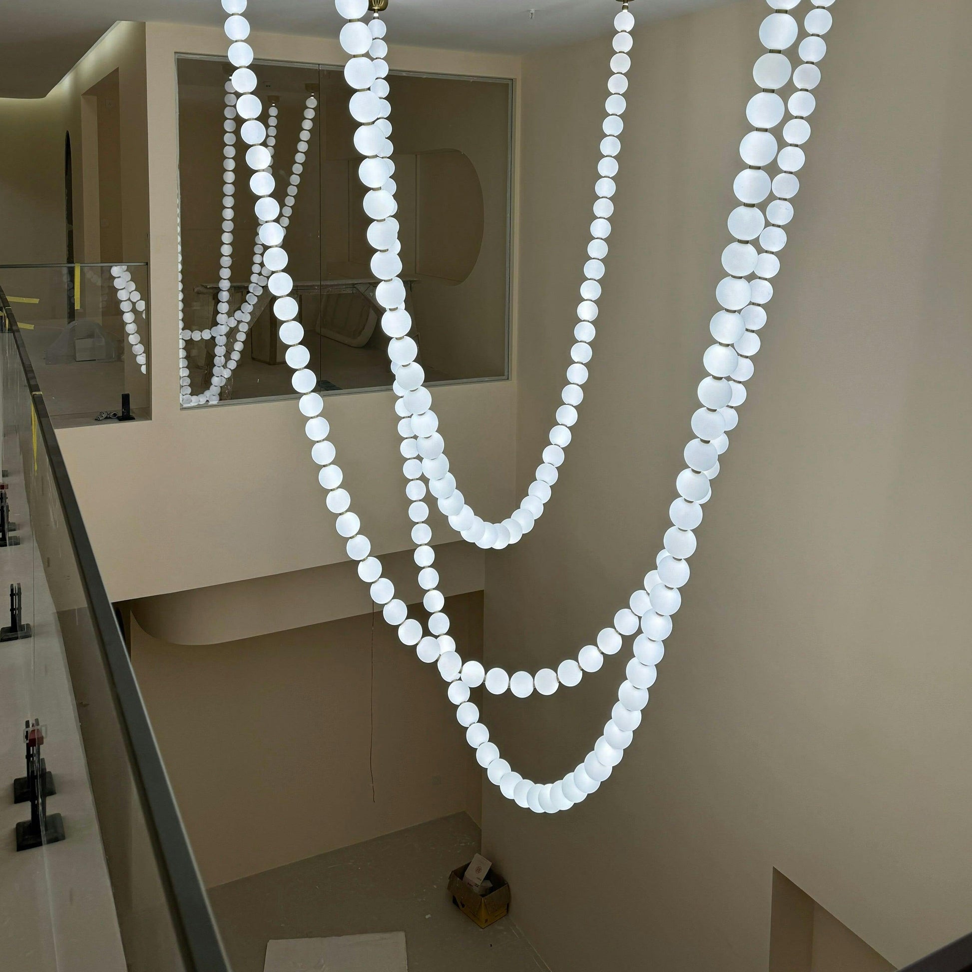 Icarara Modern Minimalist Pearl Necklace Glass Chandelier - Lamp Copper
