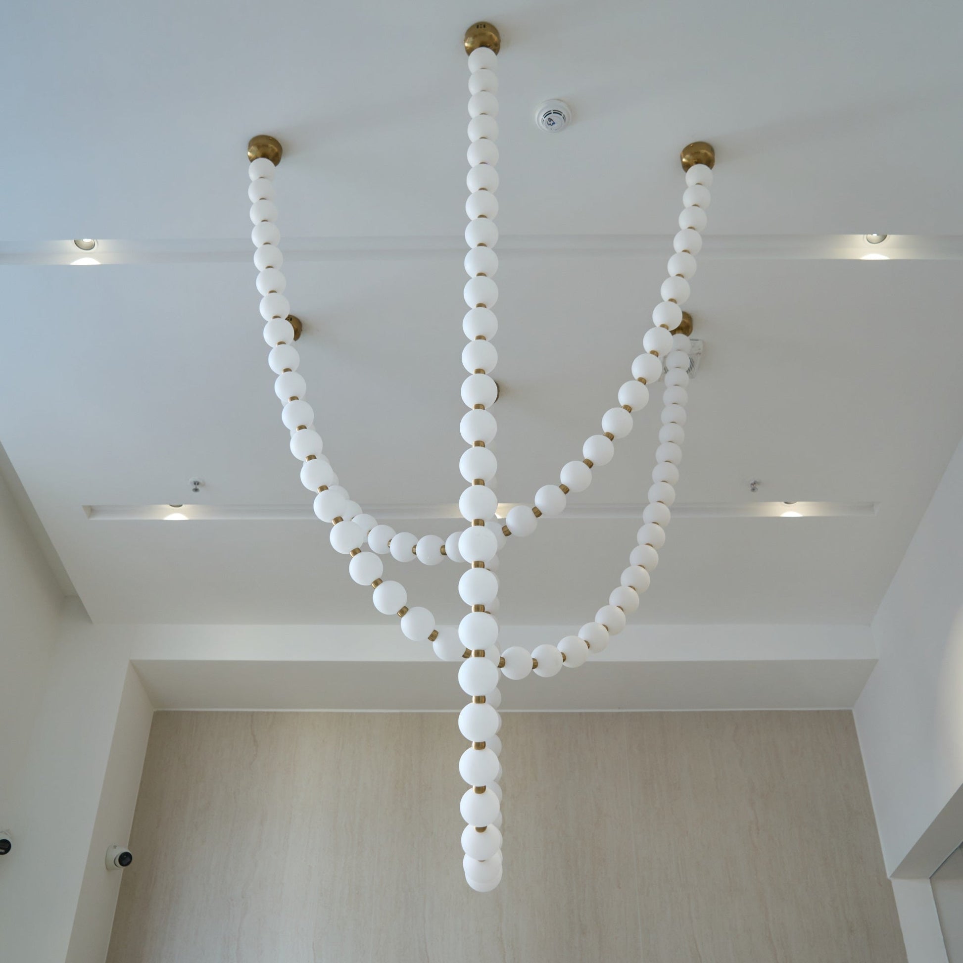Icarara Modern Minimalist Pearl Necklace Glass Chandelier - Lamp Copper