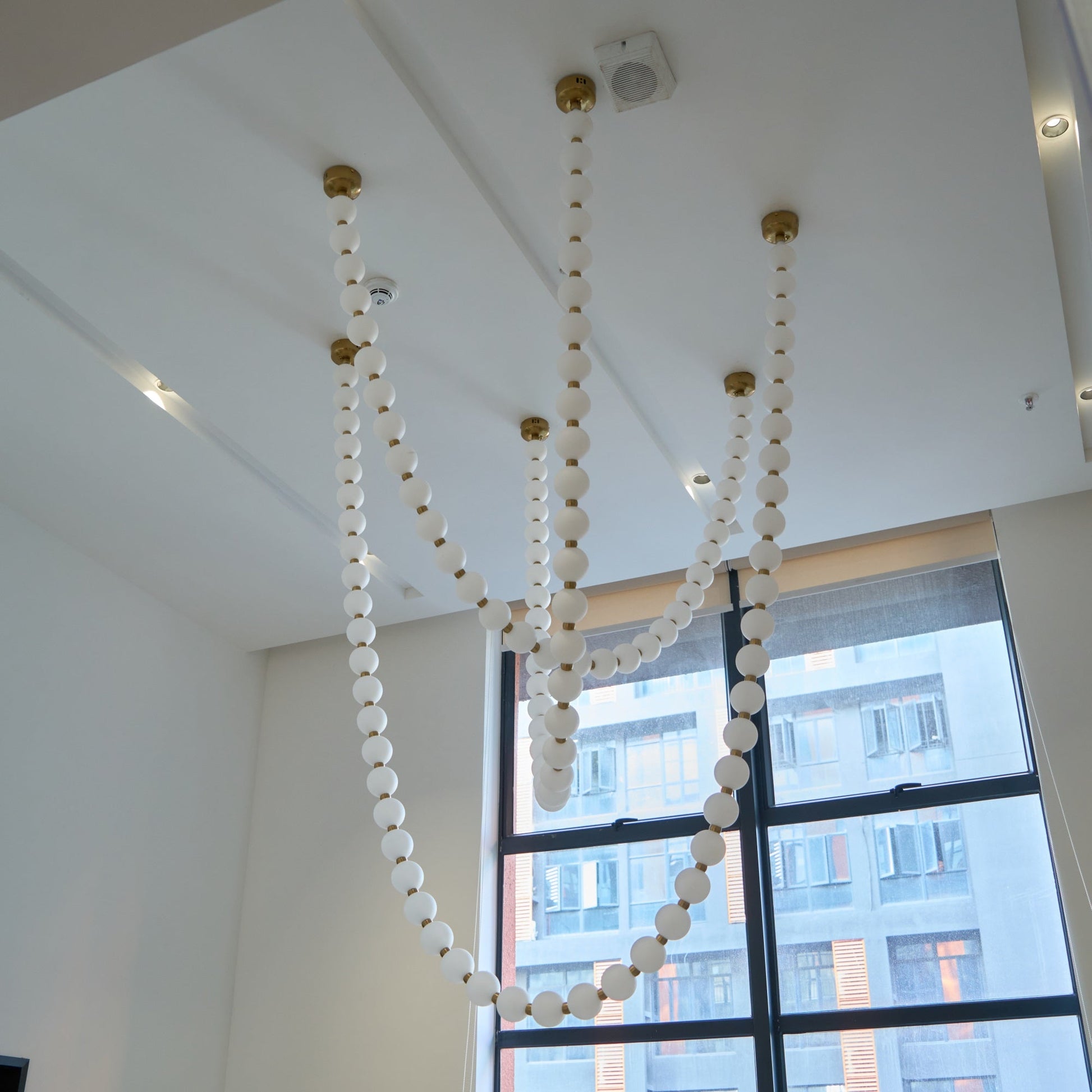 Icarara Modern Minimalist Pearl Necklace Glass Chandelier - Lamp Copper