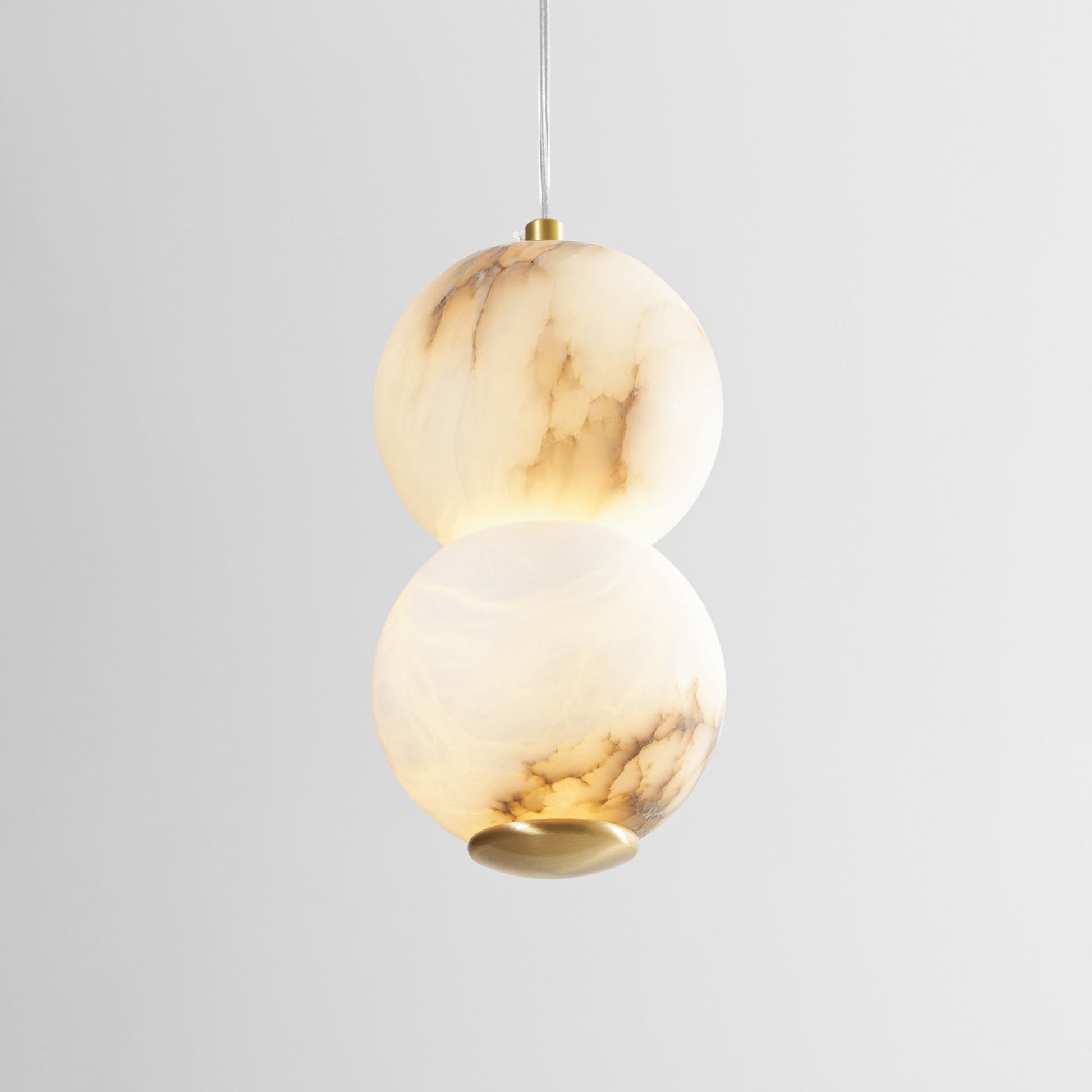 Elore Modern Minimalist Pearl Alabaster Pendant Light - Lamp Copper