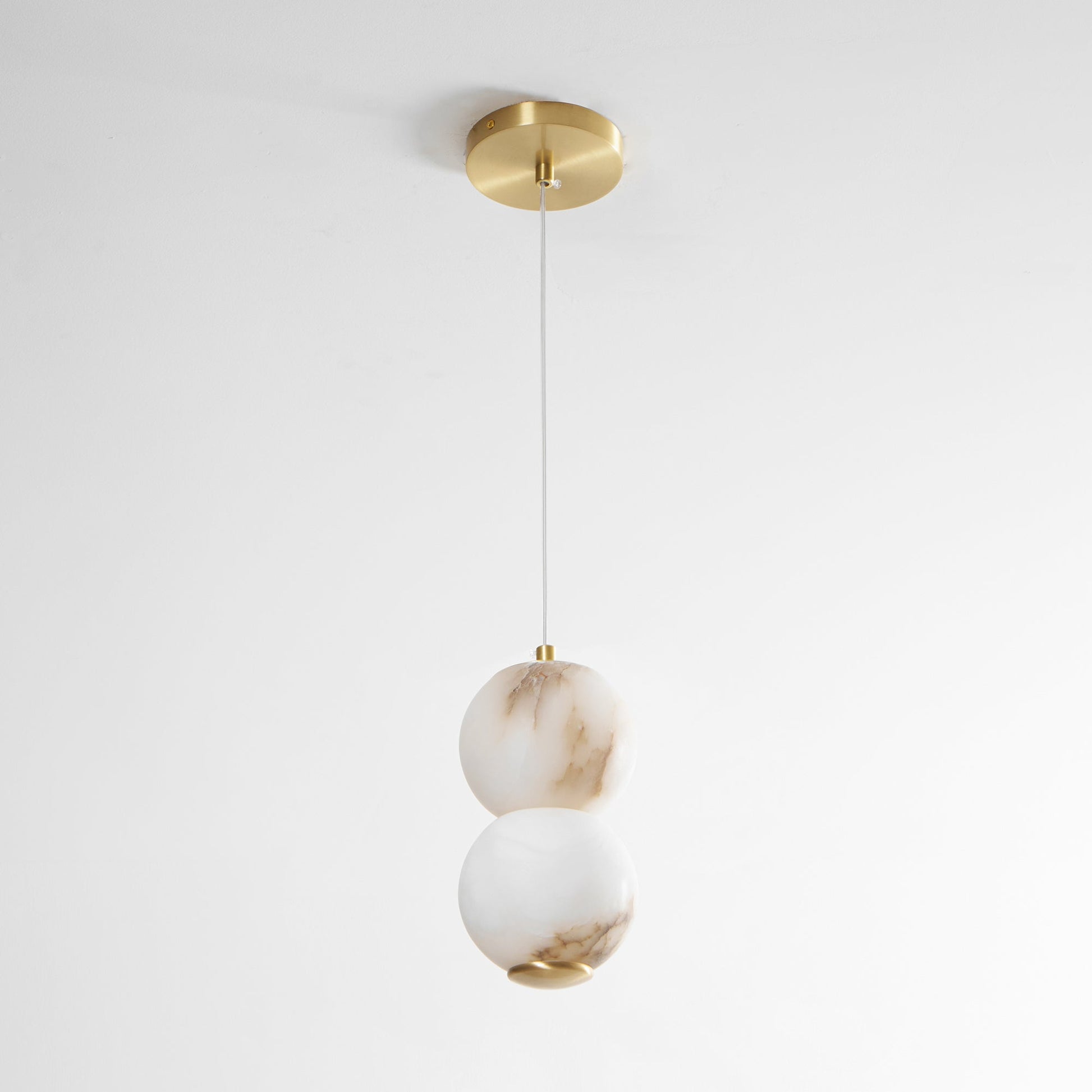 Elore Modern Minimalist Pearl Alabaster Pendant Light - Lamp Copper