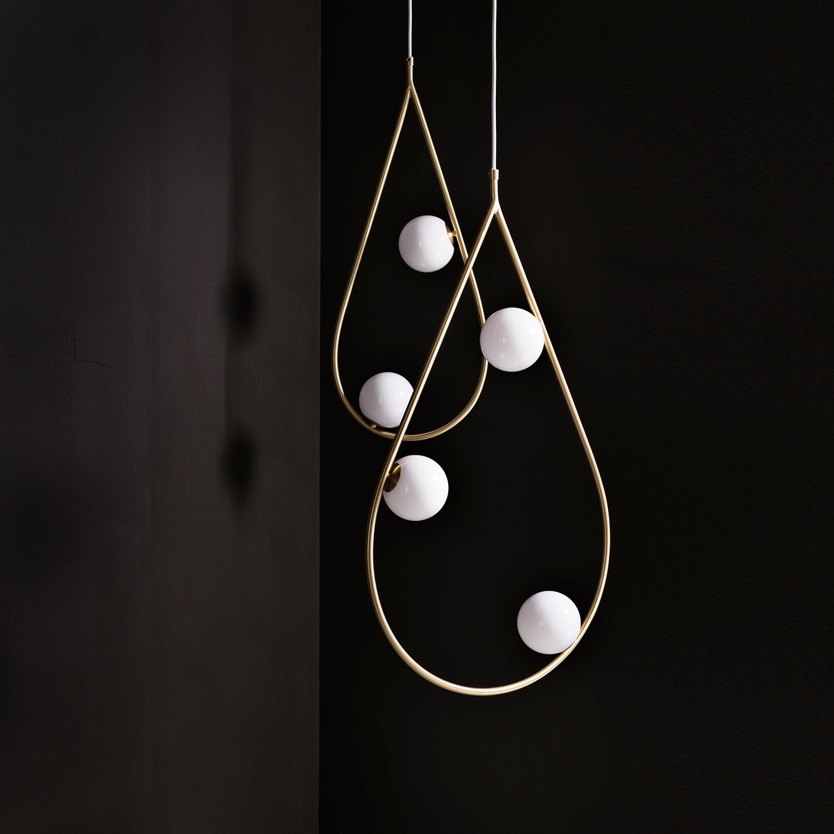 Ertheion Modern Minimalist Pearls Brass Glass Pendant Lamp - Lamp Copper