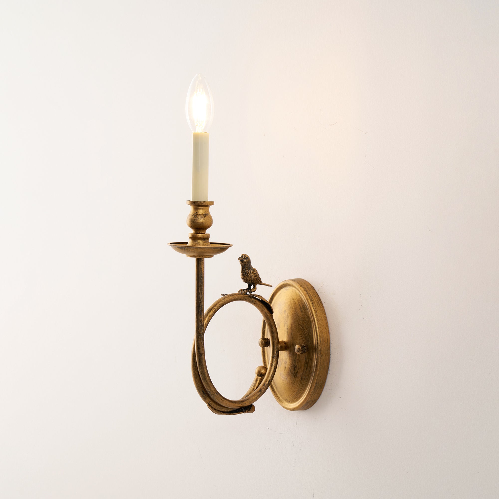 Utheara Vintage Industrial Bird Metal Sconce Wall Lamp - Lamp Copper