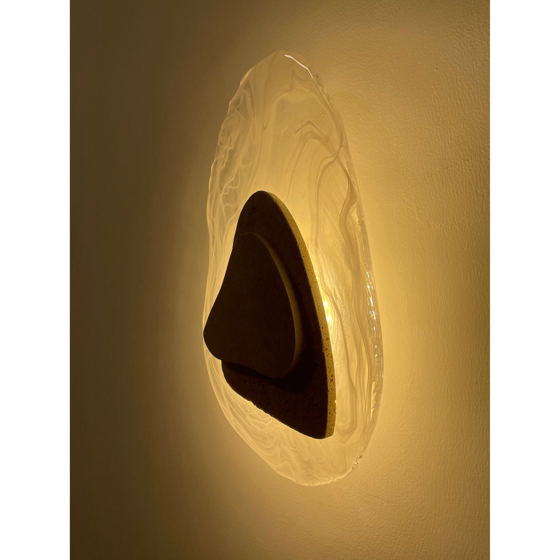 Zenorarae Individual Creativity Glass Travertine Wall Lamp - Lamp Copper