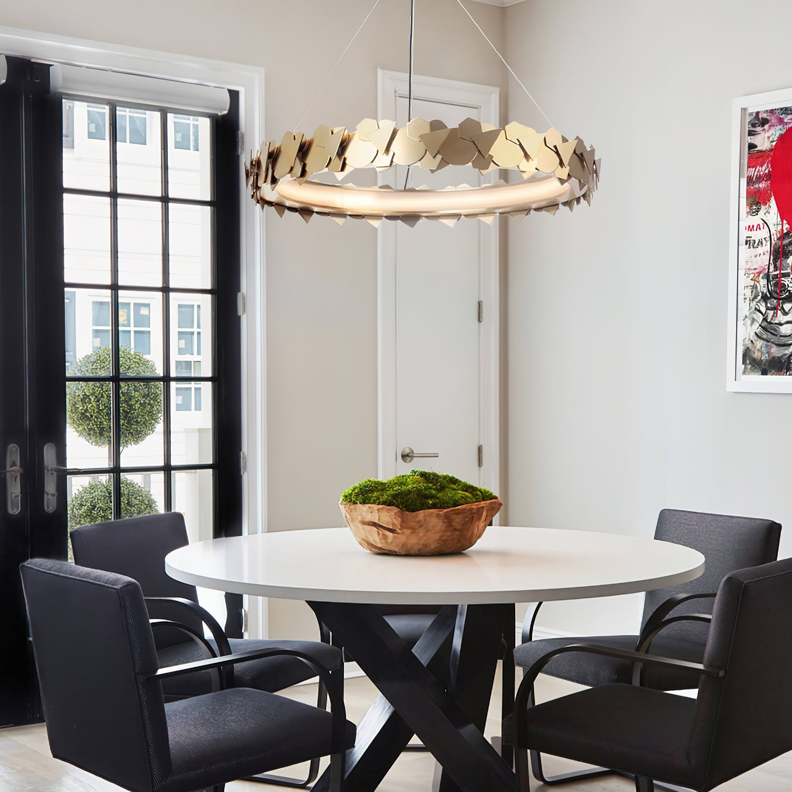 Philomenos Modern Minimalist Halo Metal Chandelier - Lamp Copper