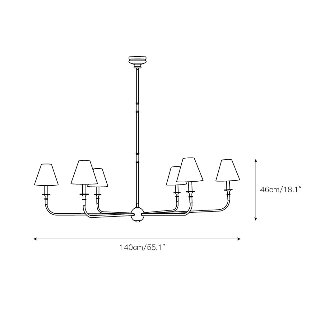 Arthaila Vintage Industrial Grande Fabric Chandelier - Lamp Copper