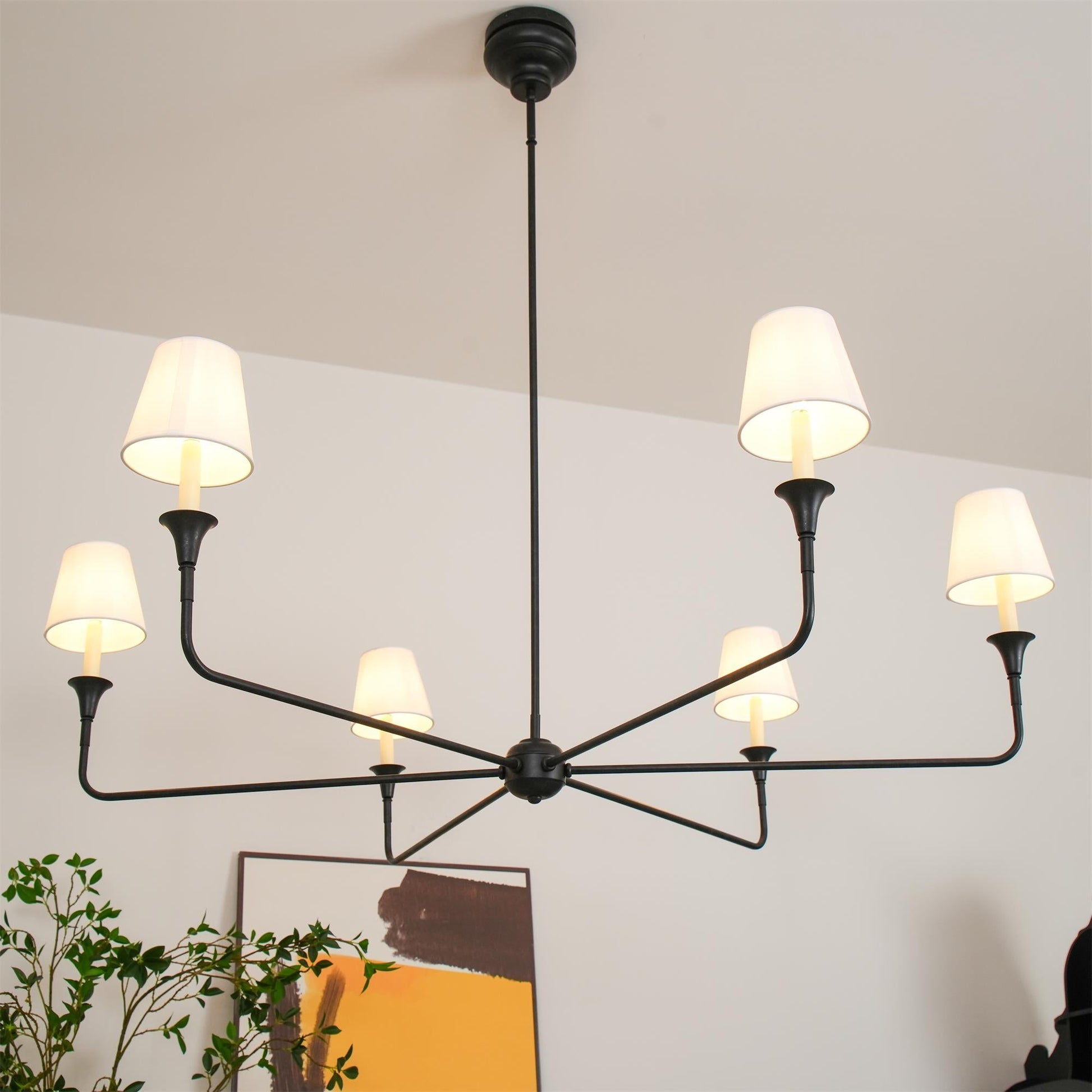 Arthaila Vintage Industrial Grande Fabric Chandelier - Lamp Copper