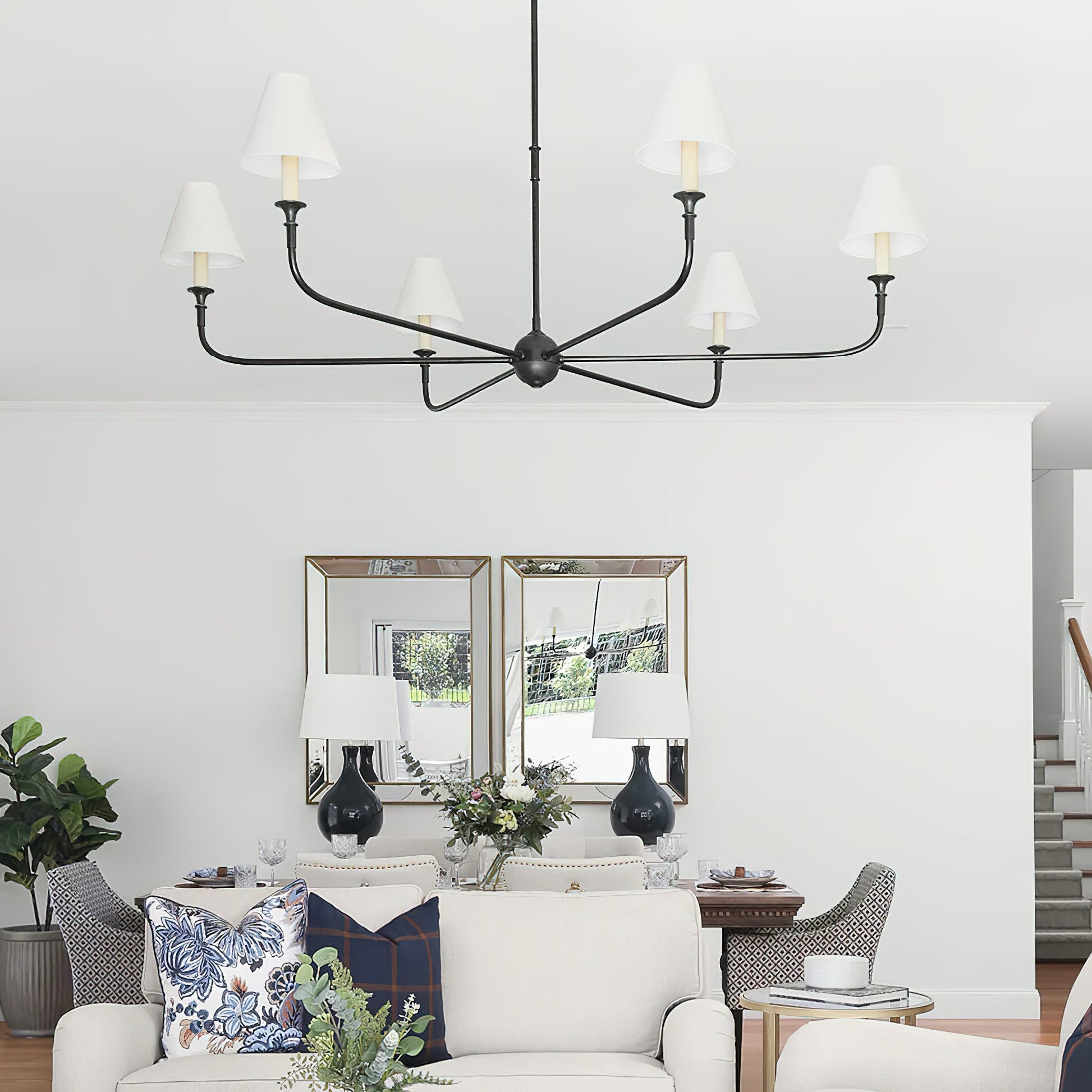 Arthaila Vintage Industrial Grande Fabric Chandelier - Lamp Copper
