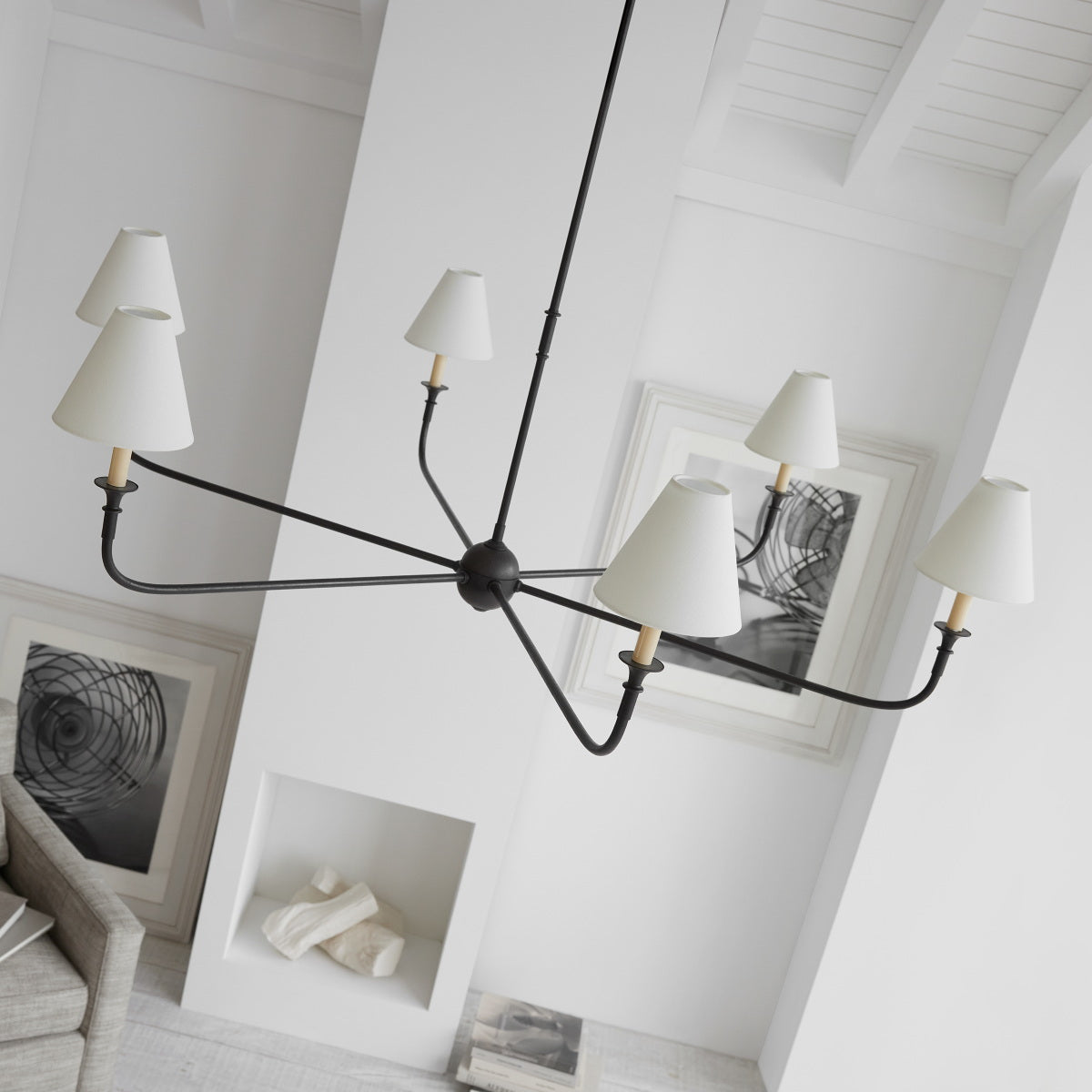 Arthaila Vintage Industrial Grande Fabric Chandelier - Lamp Copper