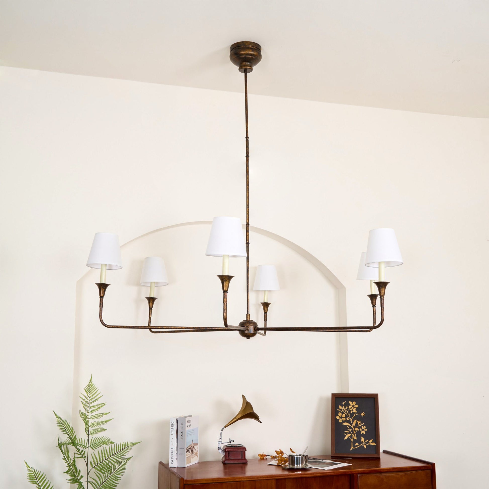 Arthaila Vintage Industrial Grande Fabric Chandelier - Lamp Copper