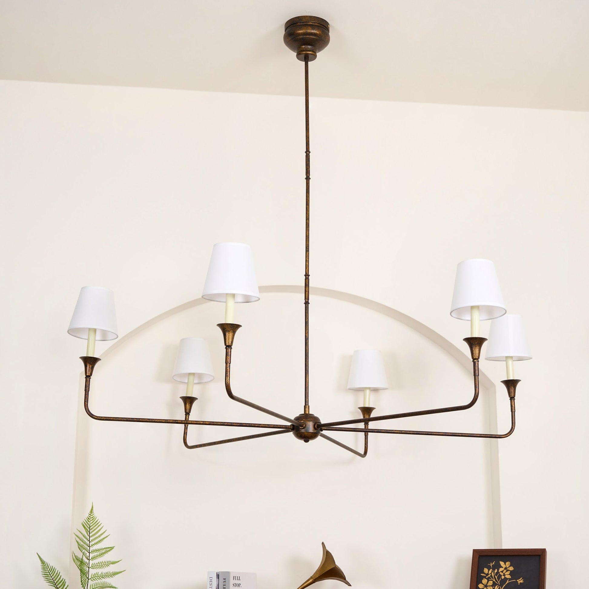 Arthaila Vintage Industrial Grande Fabric Chandelier - Lamp Copper
