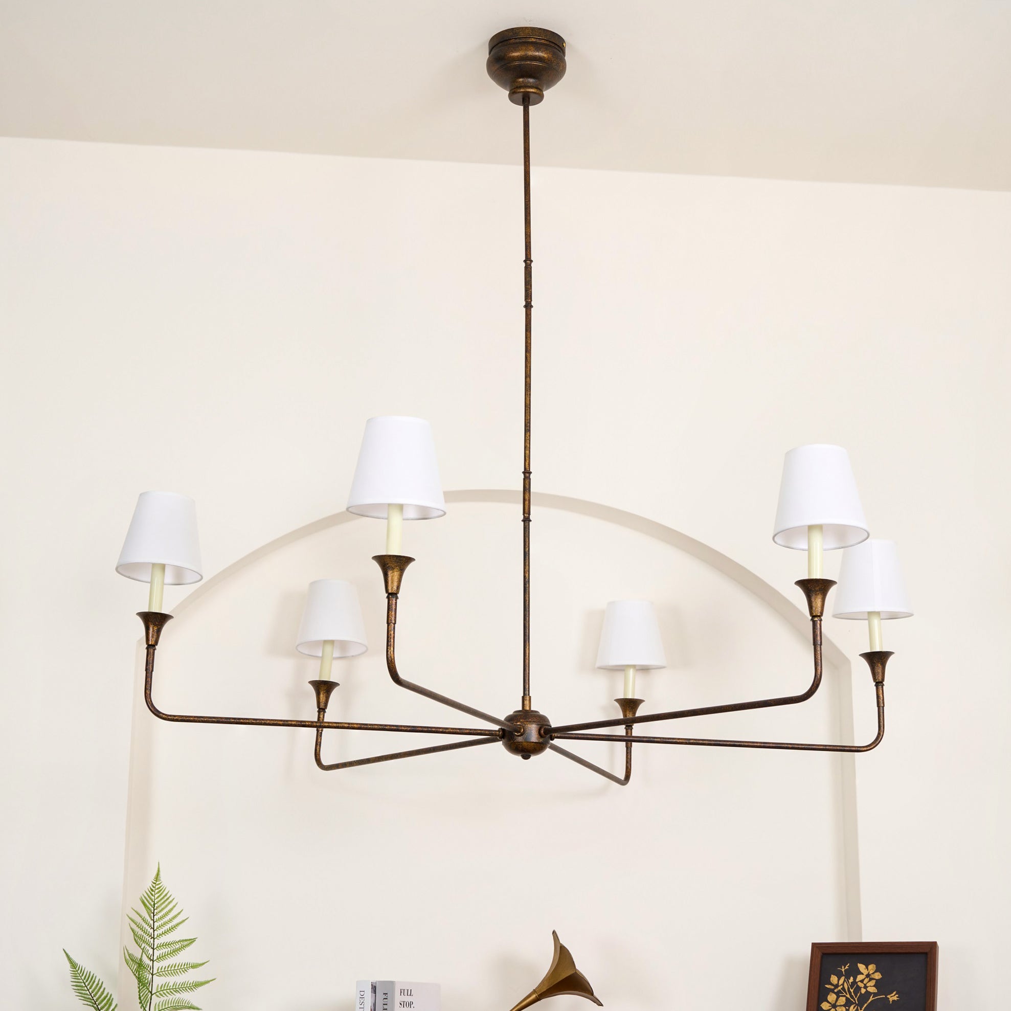 Arthaila Vintage Industrial Grande Fabric Chandelier - Lamp Copper