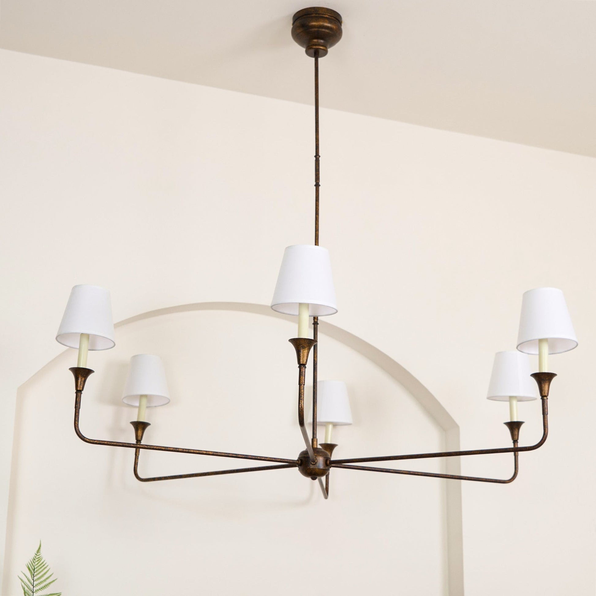 Arthaila Vintage Industrial Grande Fabric Chandelier - Lamp Copper