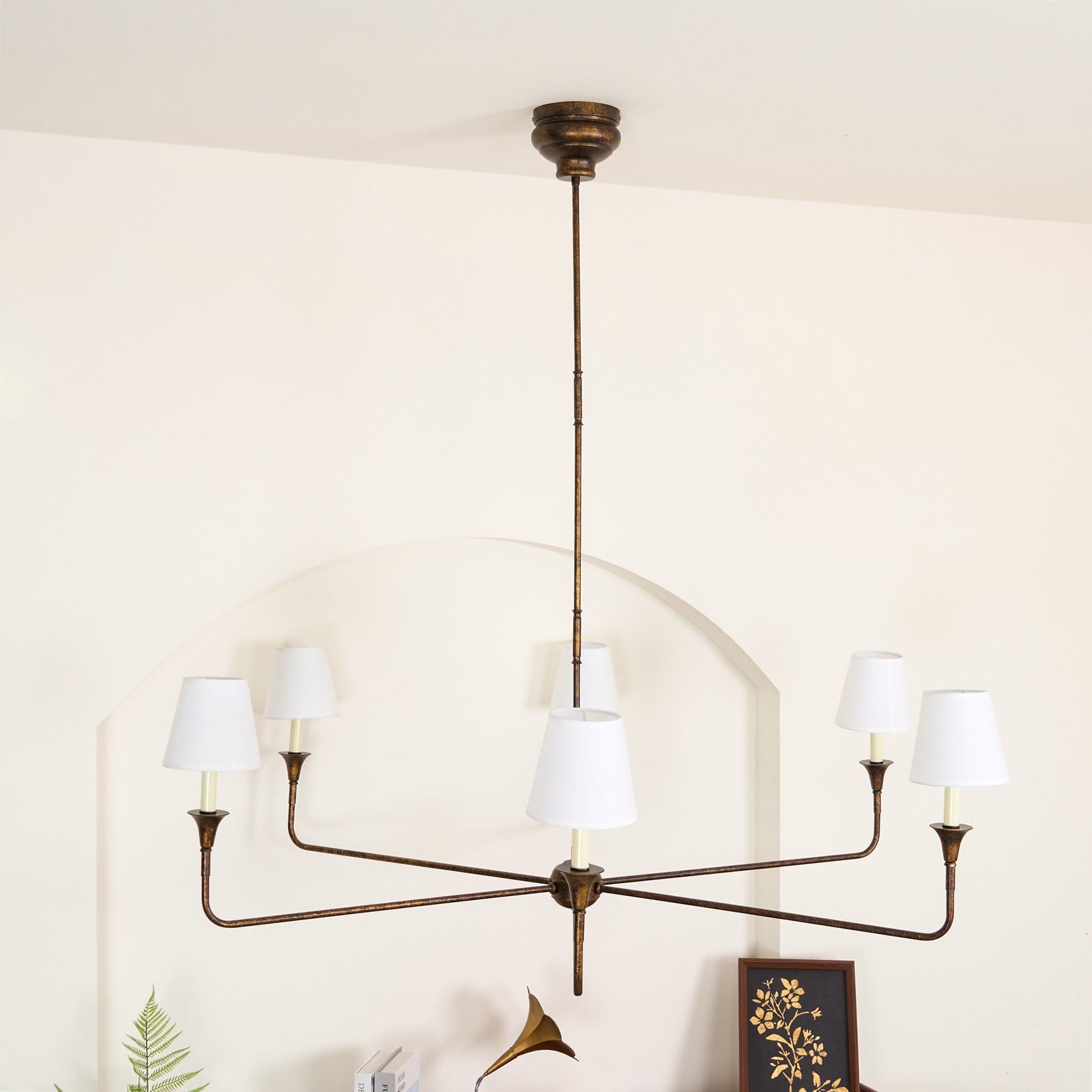 Arthaila Vintage Industrial Grande Fabric Chandelier - Lamp Copper