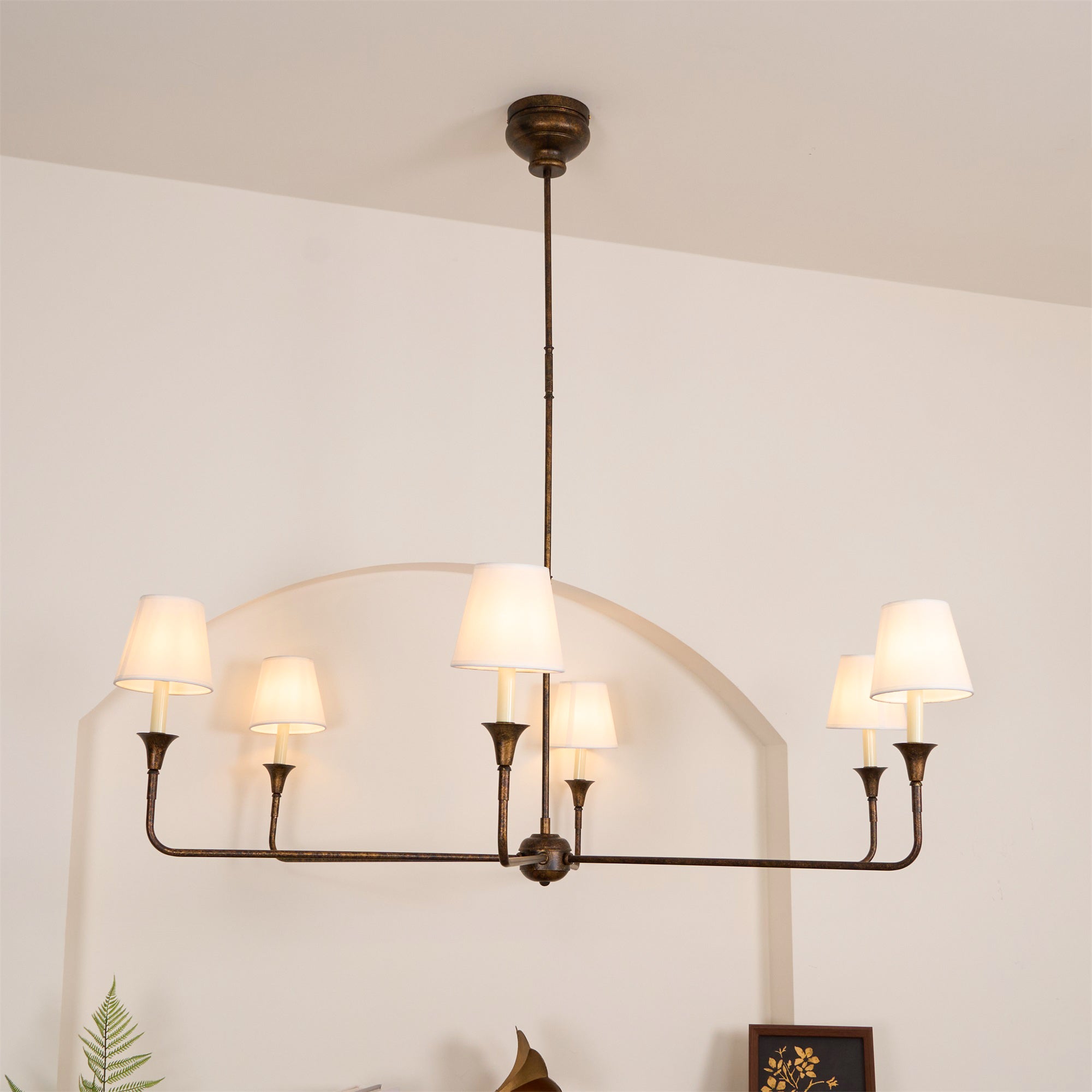 Arthaila Vintage Industrial Grande Fabric Chandelier - Lamp Copper