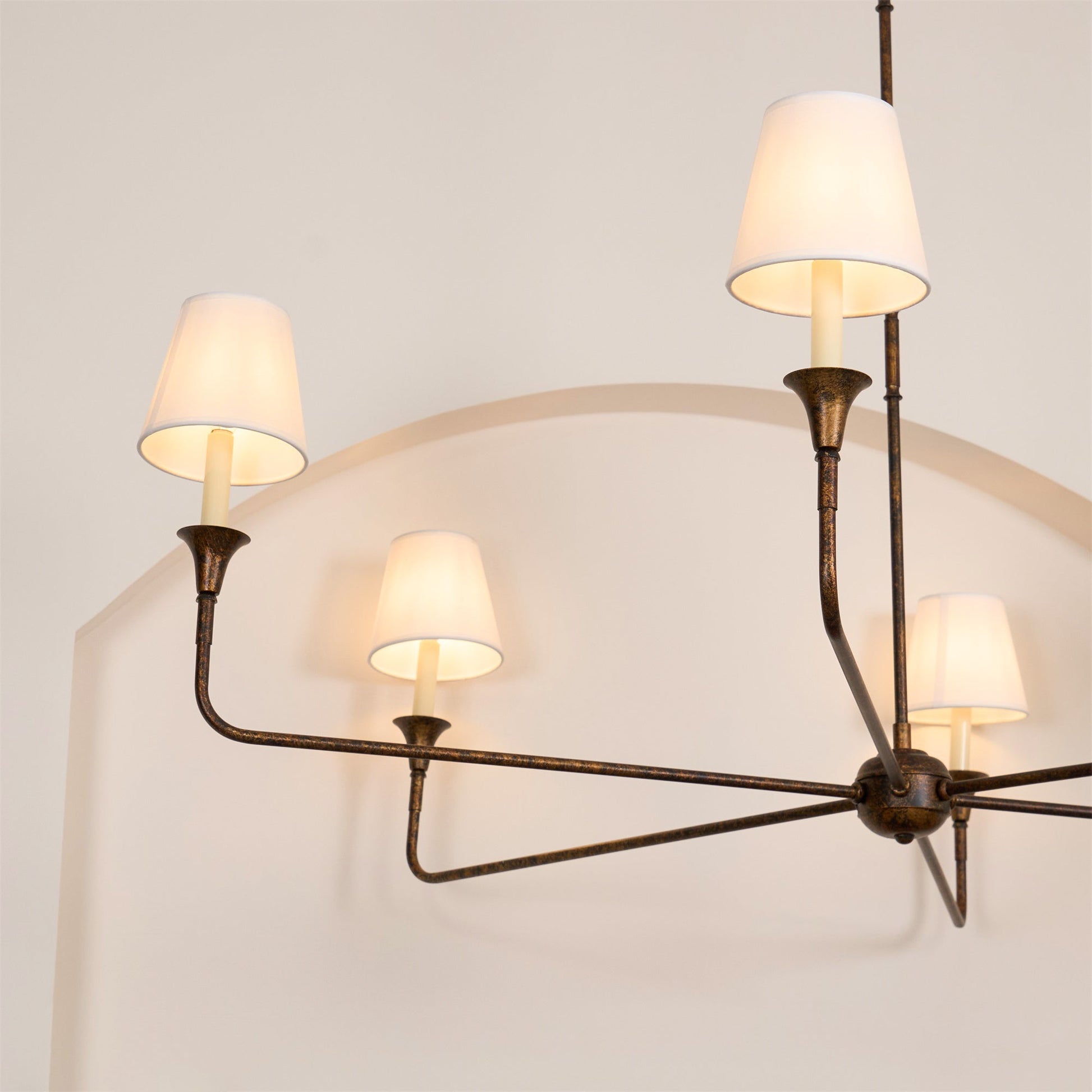 Arthaila Vintage Industrial Grande Fabric Chandelier - Lamp Copper