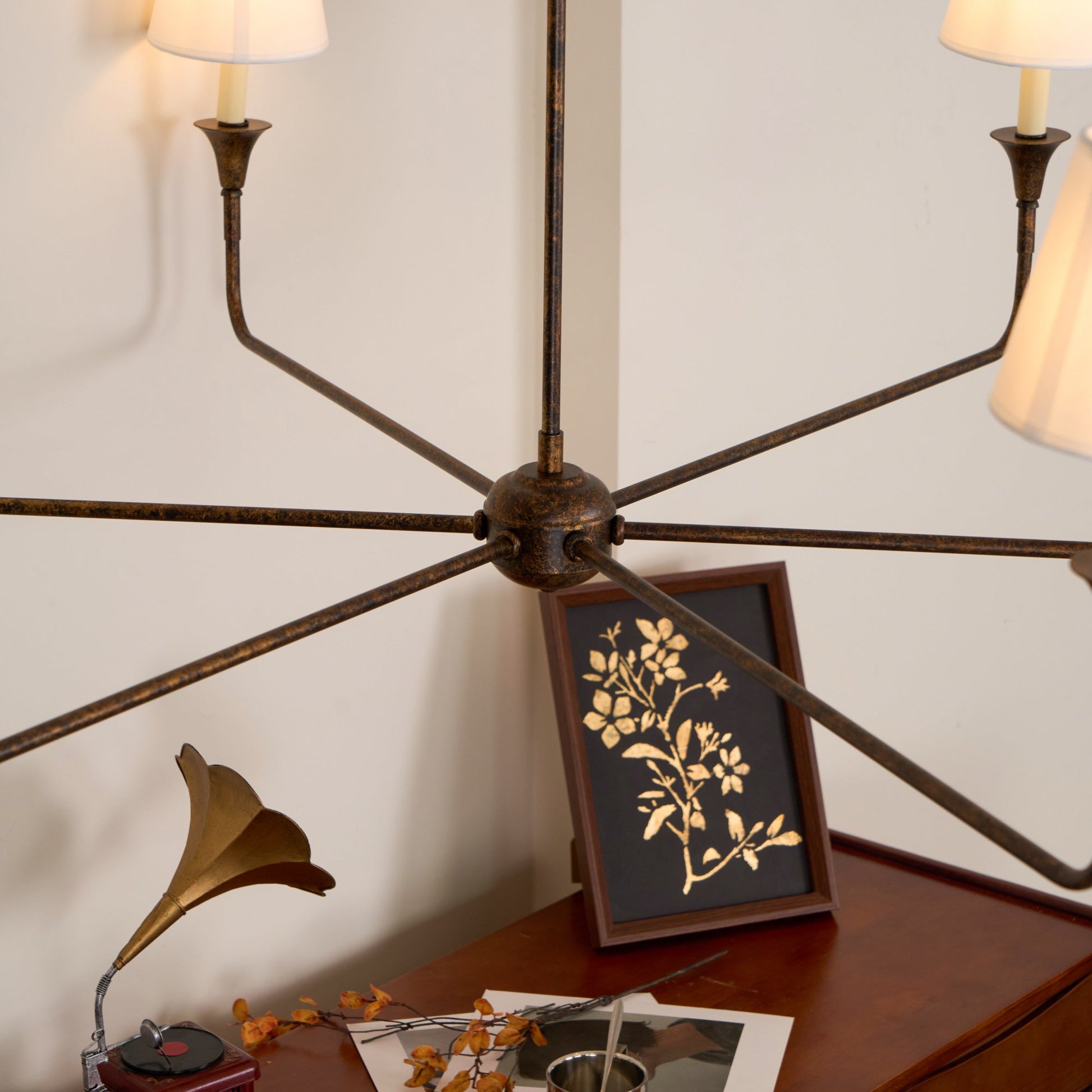 Arthaila Vintage Industrial Grande Fabric Chandelier - Lamp Copper