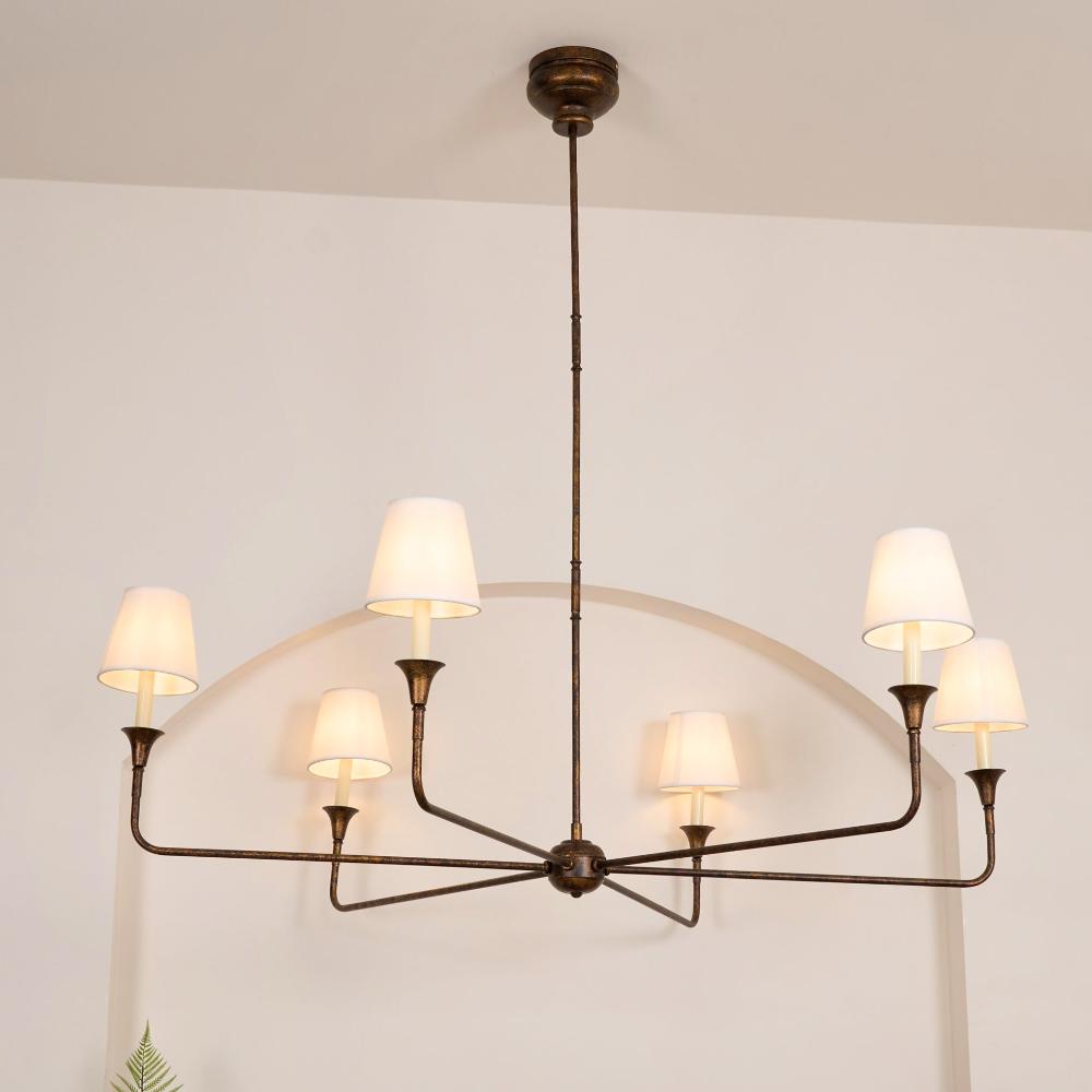 Arthaila Vintage Industrial Grande Fabric Chandelier - Lamp Copper