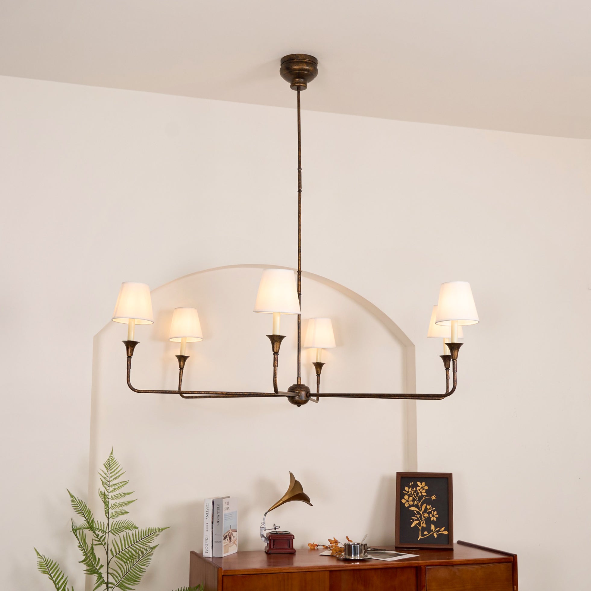 Arthaila Vintage Industrial Grande Fabric Chandelier - Lamp Copper