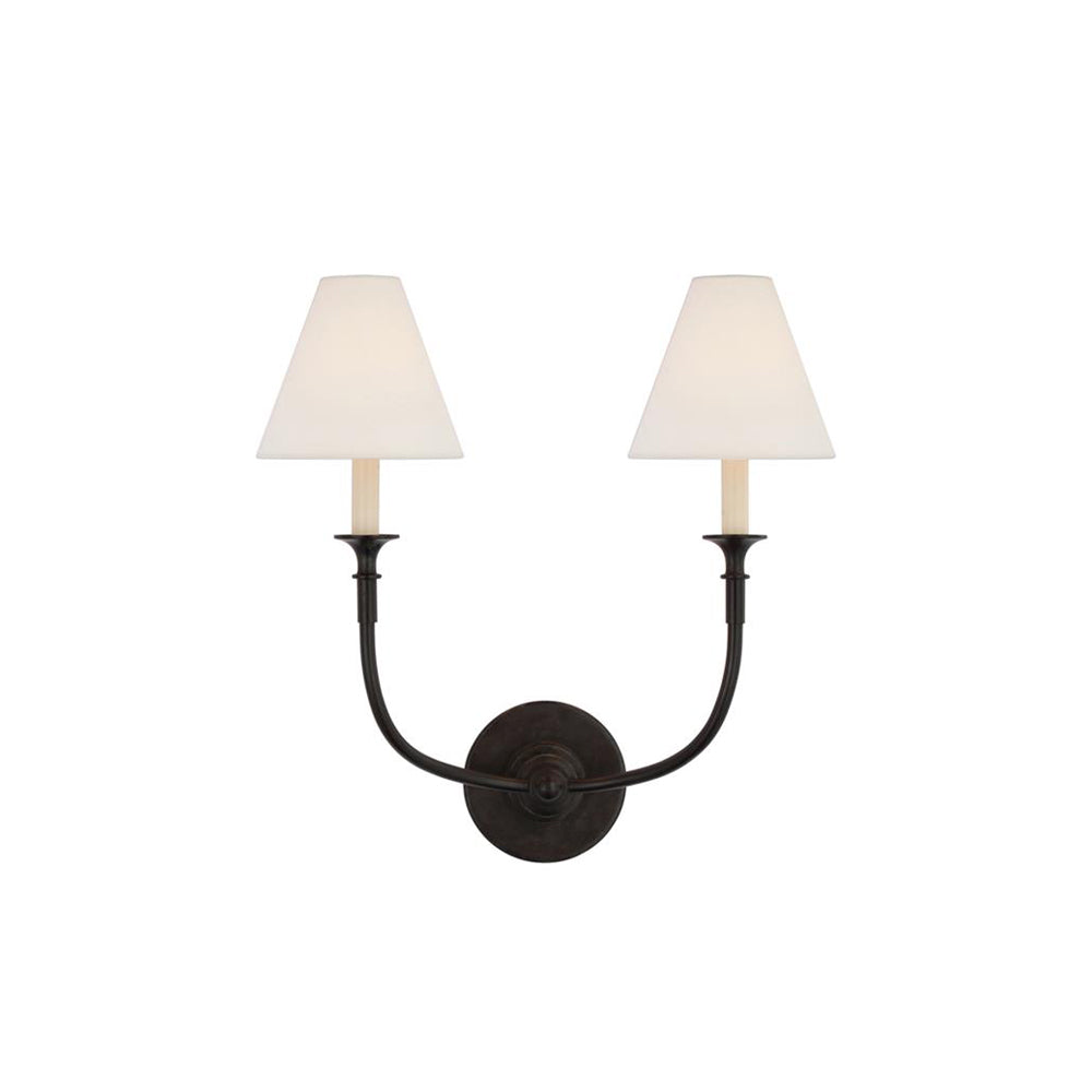 Cygnus Modern Minimalist Traditional Black Fabric Wall Lamp - Lamp Copper