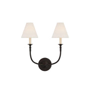 Cygnus Modern Minimalist Traditional Black Fabric Wall Lamp - Lamp Copper