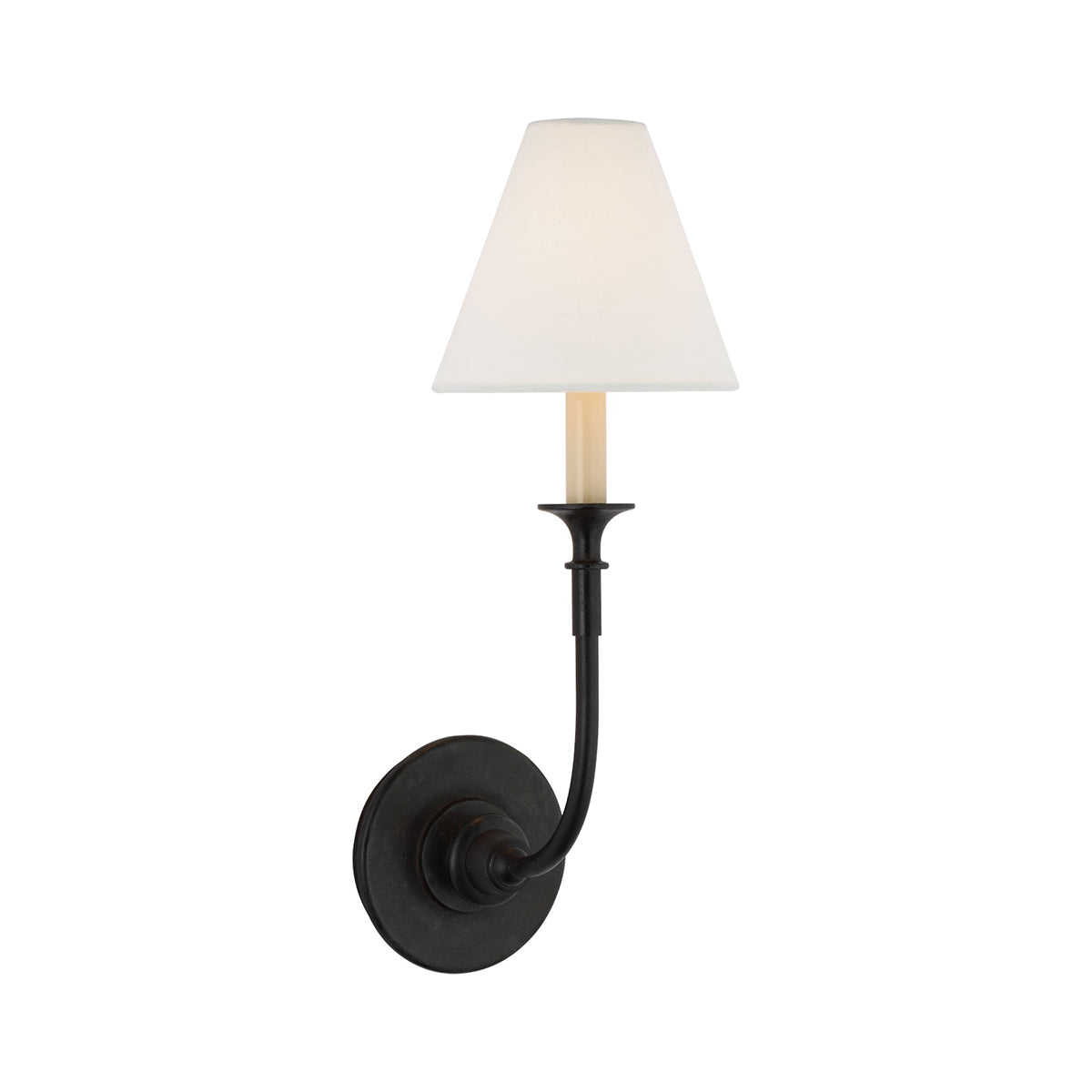 Cygnus Modern Minimalist Traditional Black Fabric Wall Lamp - Lamp Copper