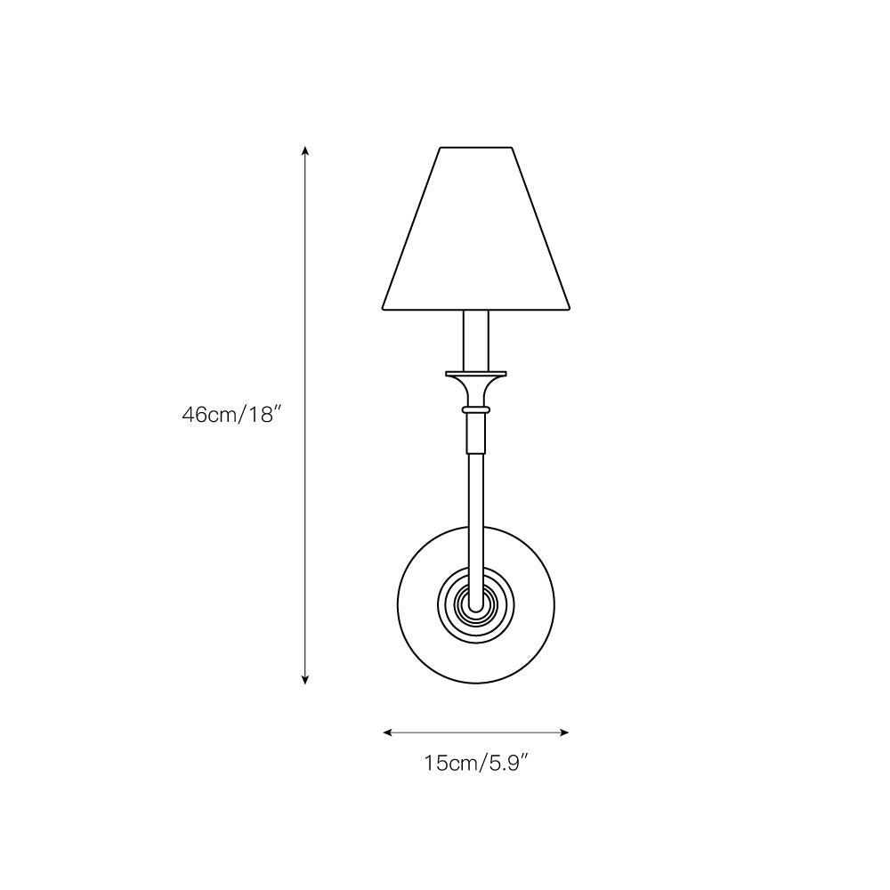 Cygnus Modern Minimalist Traditional Black Fabric Wall Lamp - Lamp Copper