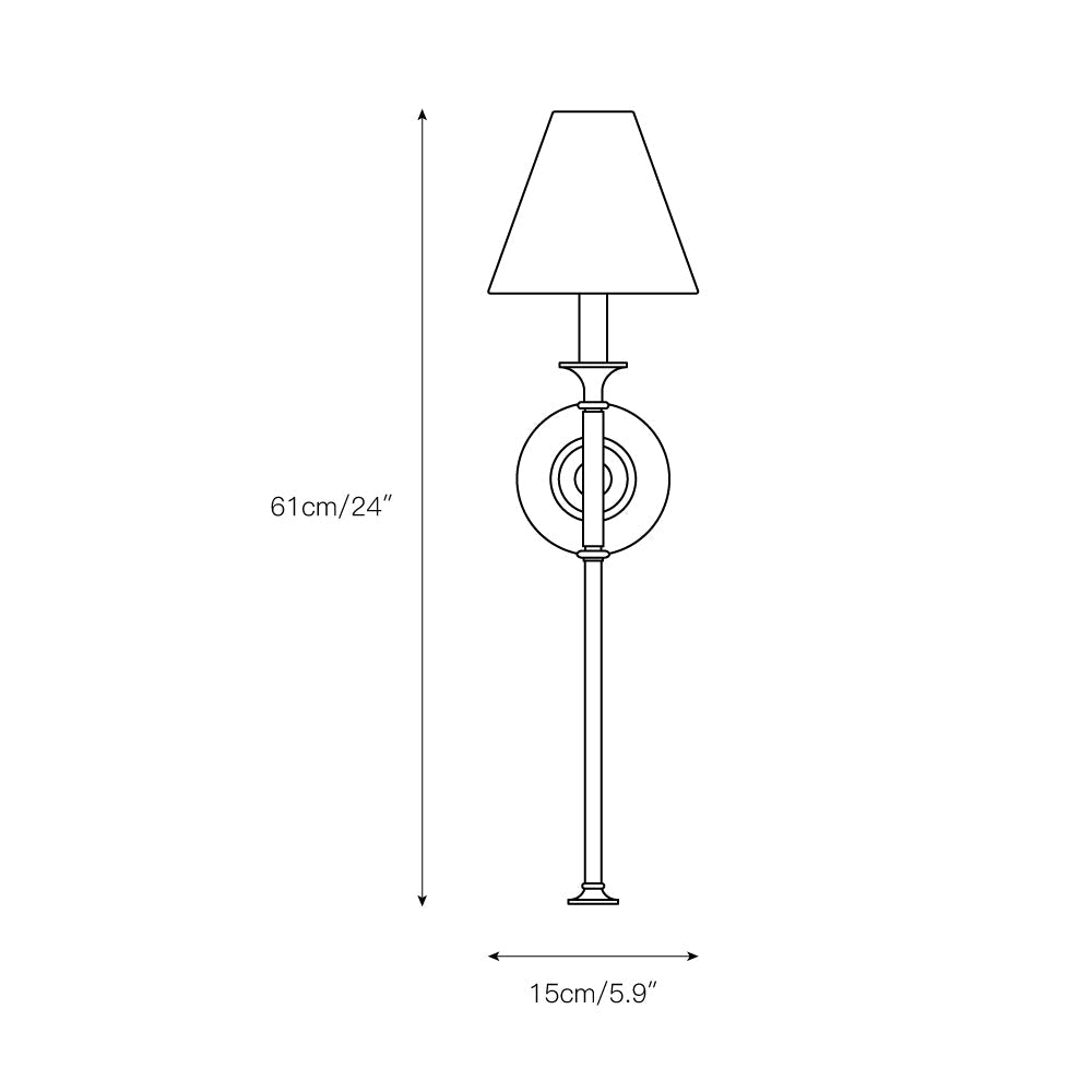 Cygnus Modern Minimalist Traditional Black Fabric Wall Lamp - Lamp Copper