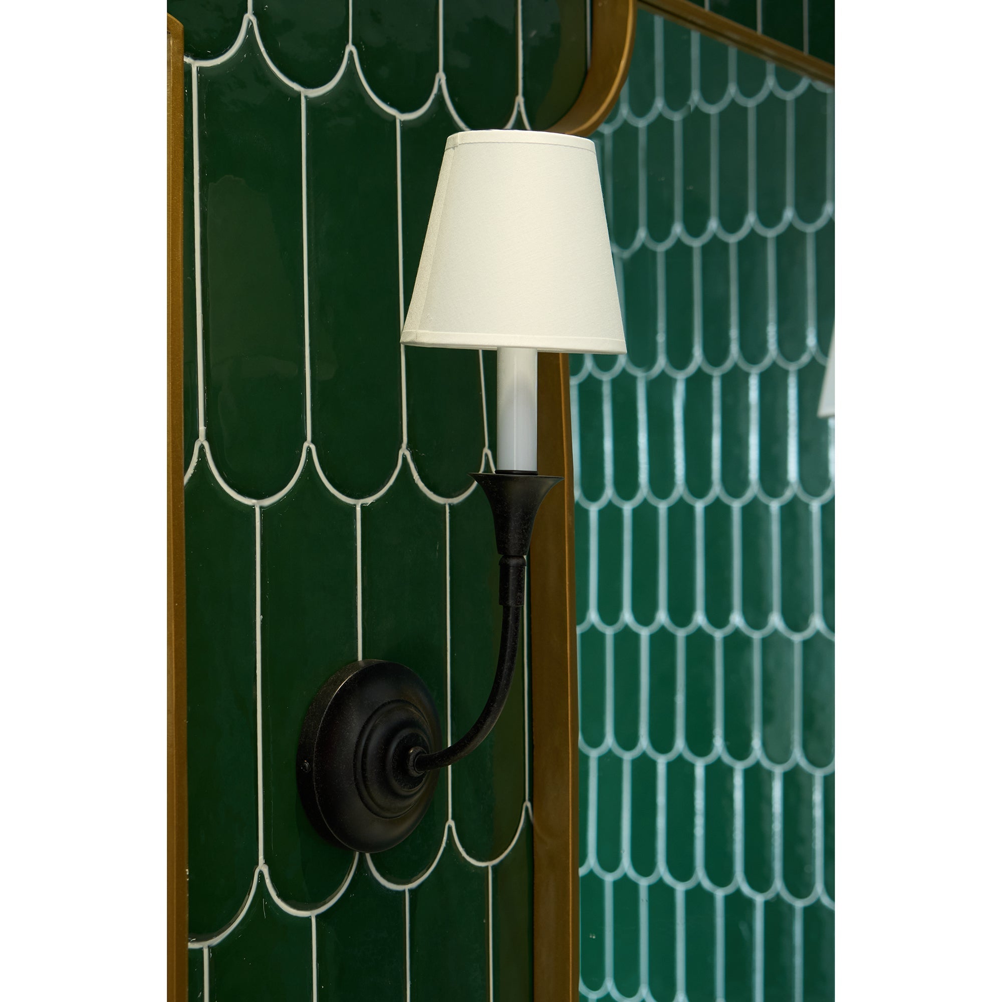 Cygnus Modern Minimalist Traditional Black Fabric Wall Lamp - Lamp Copper