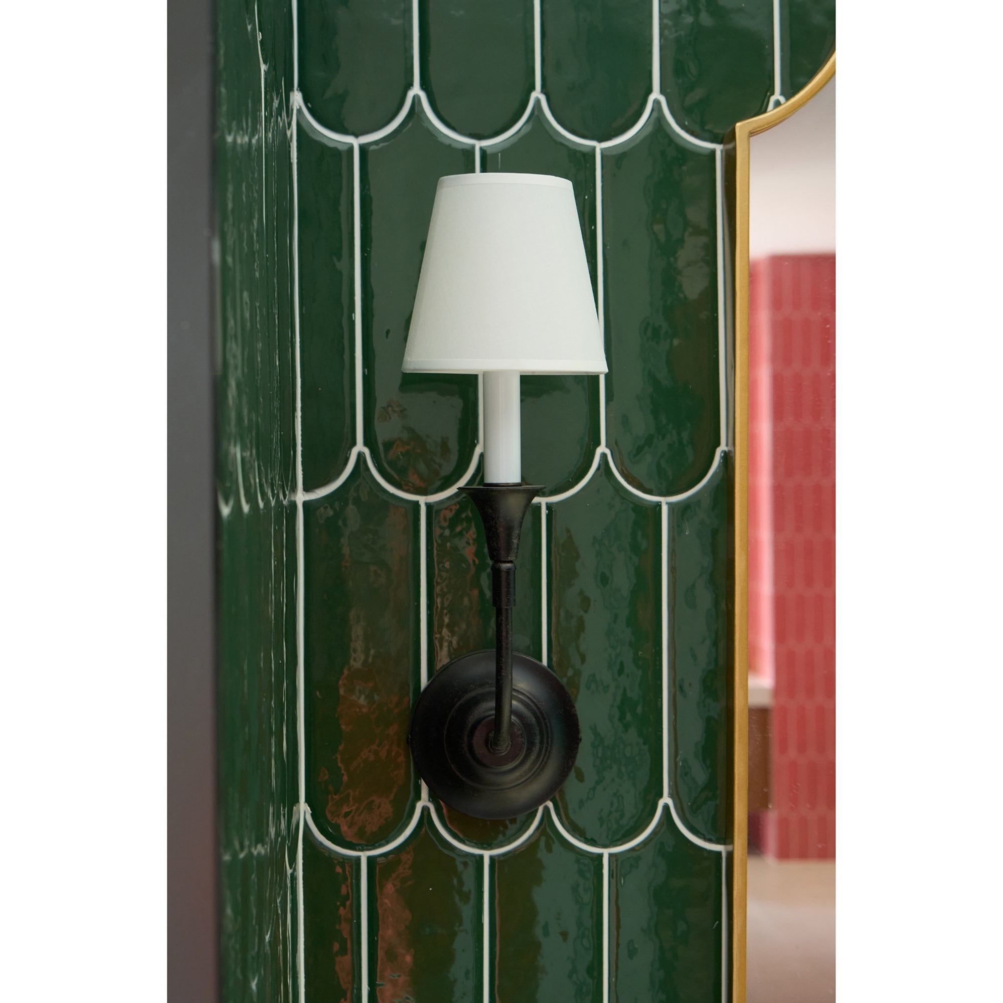 Cygnus Modern Minimalist Traditional Black Fabric Wall Lamp - Lamp Copper