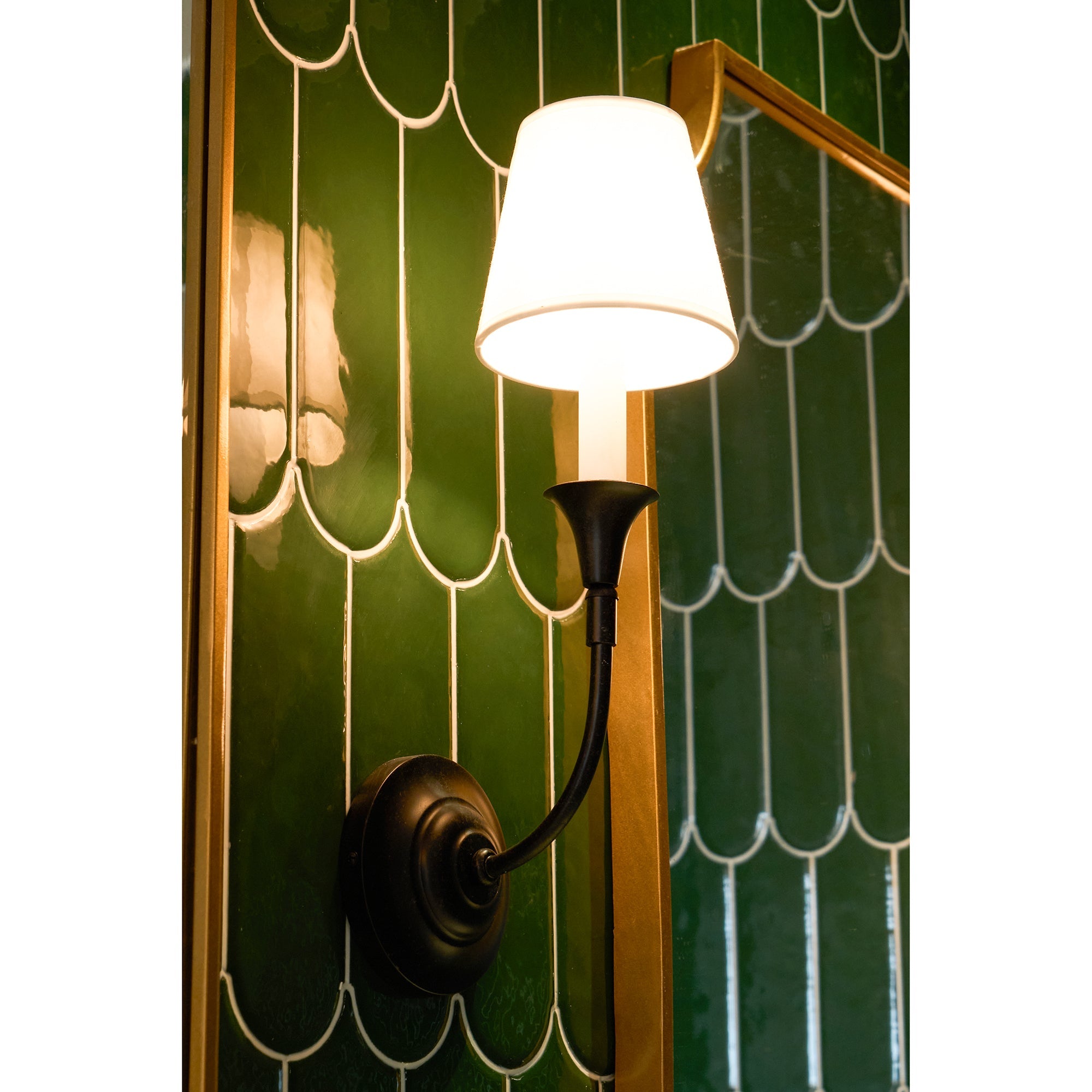 Cygnus Modern Minimalist Traditional Black Fabric Wall Lamp - Lamp Copper