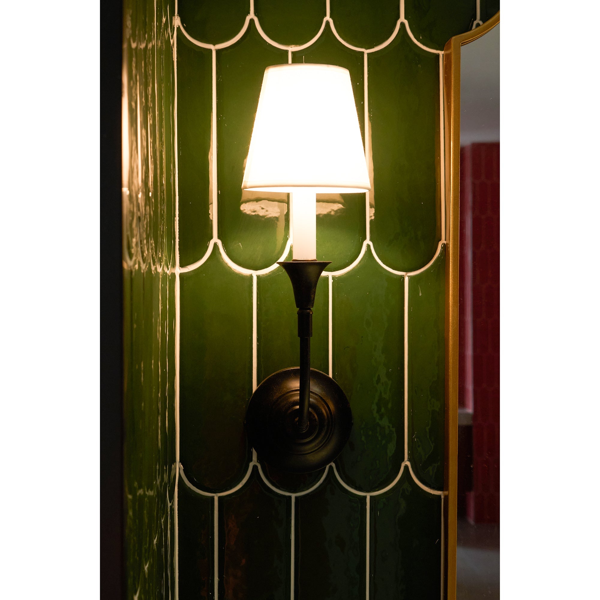 Cygnus Modern Minimalist Traditional Black Fabric Wall Lamp - Lamp Copper