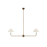 Aera Modern Minimalist Linear Antique Brass Fabric Chandelier - Lamp Copper