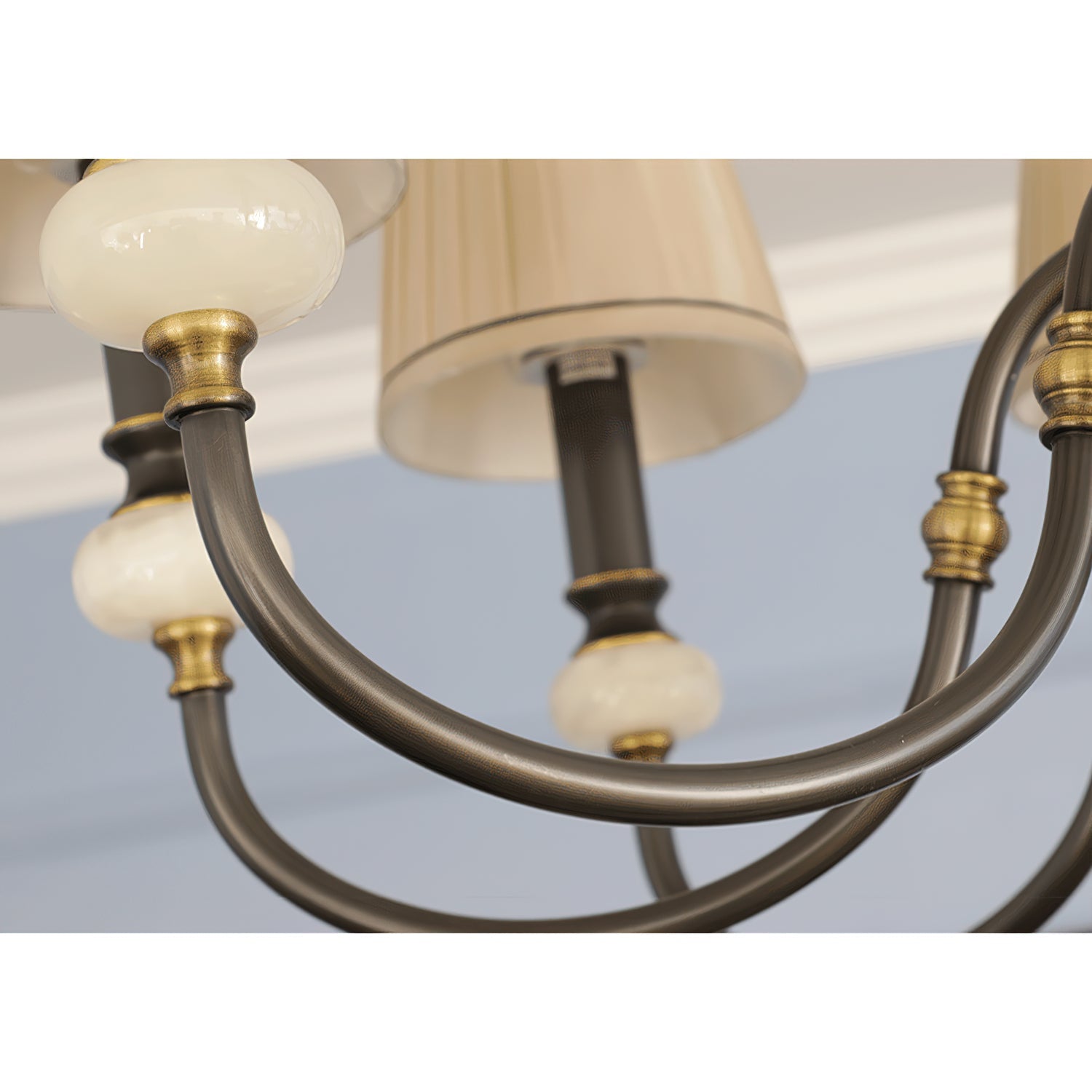 Ivenen Postmodern Luxury Brass Jade Chandelier - Lamp Copper