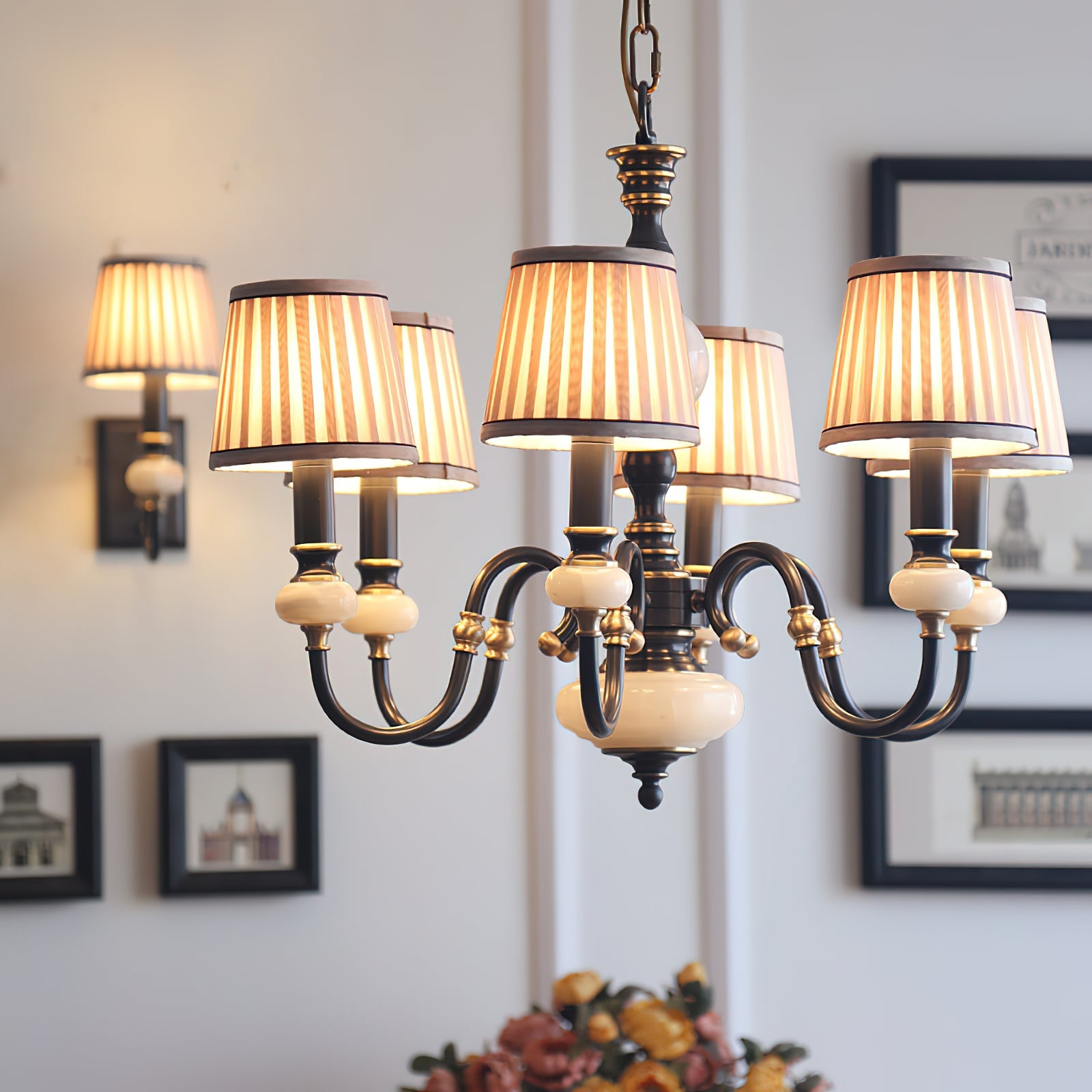 Ivenen Postmodern Luxury Brass Jade Chandelier - Lamp Copper