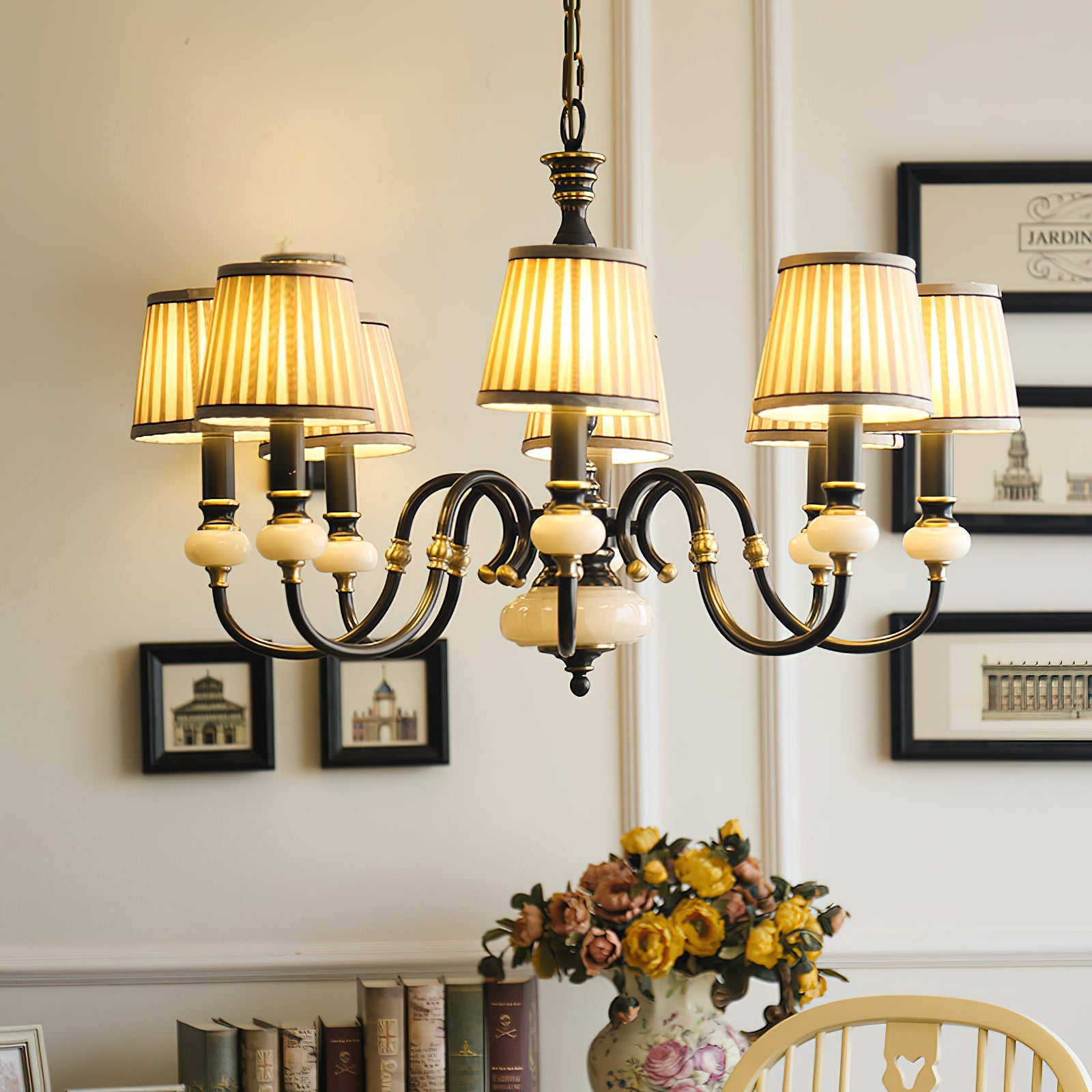 Ivenen Postmodern Luxury Brass Jade Chandelier - Lamp Copper