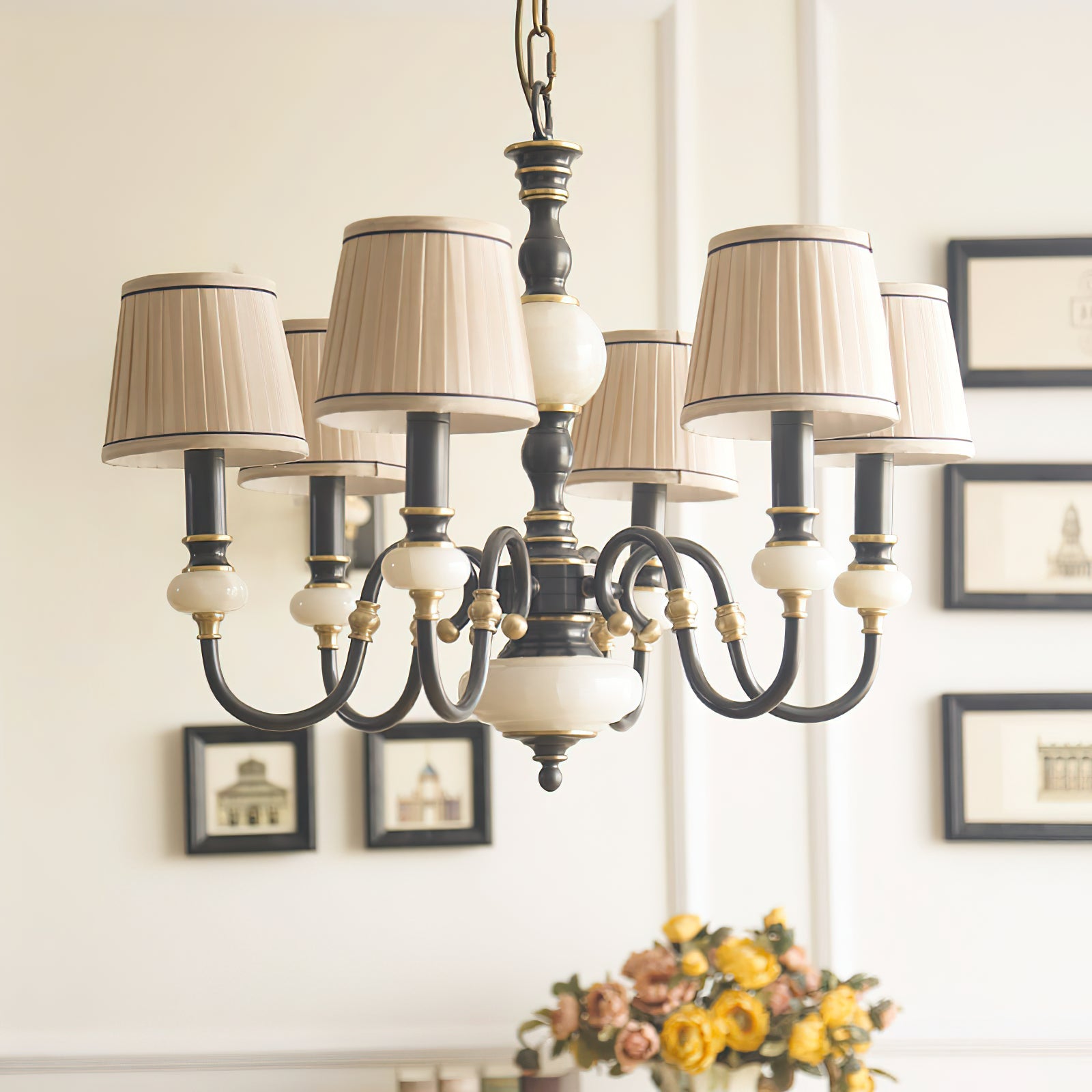 Ivenen Postmodern Luxury Brass Jade Chandelier - Lamp Copper