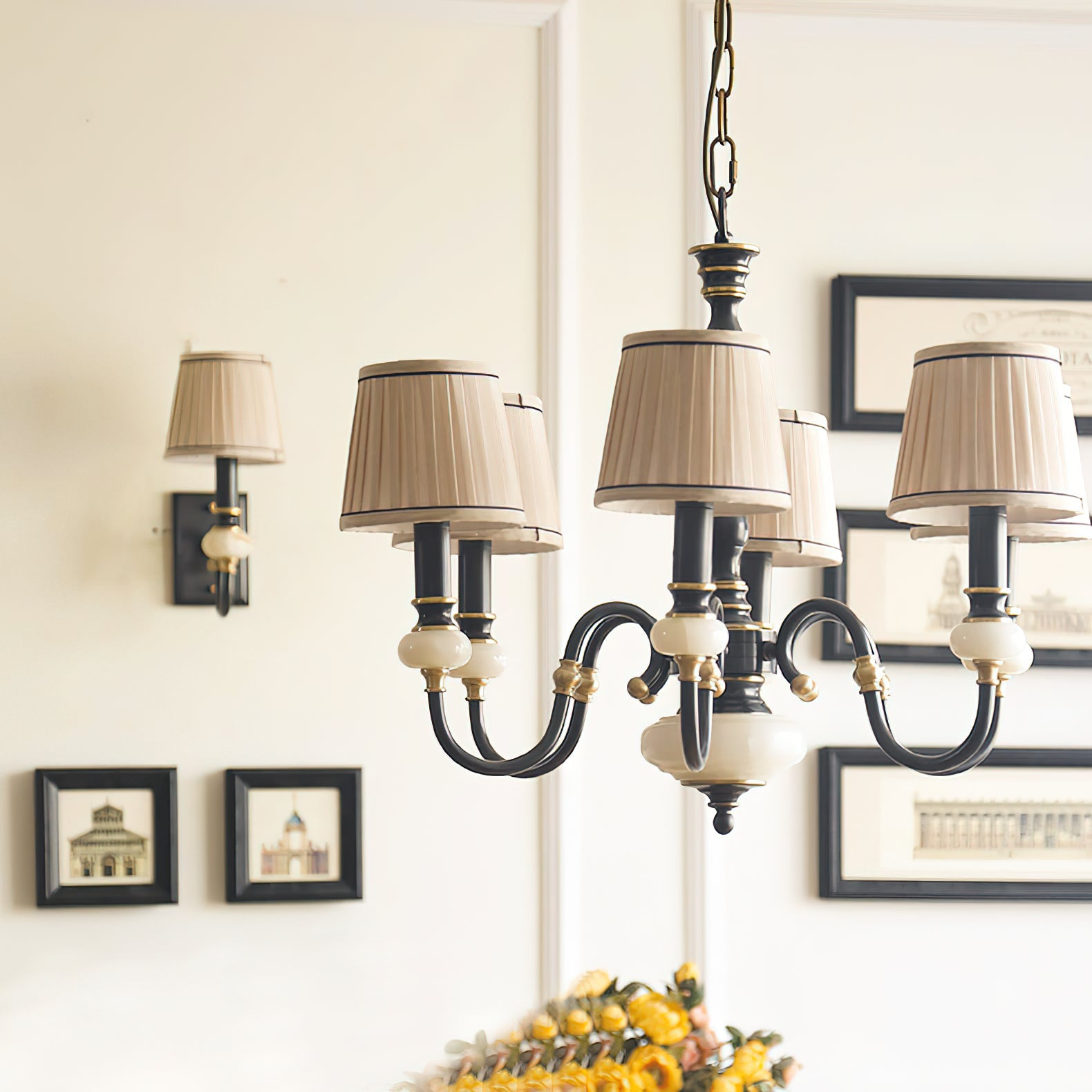 Ivenen Postmodern Luxury Brass Jade Chandelier - Lamp Copper