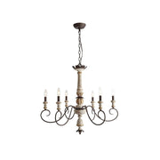 Zonorira Vintage Industrial Wooden Metal Chandelier - Lamp Copper