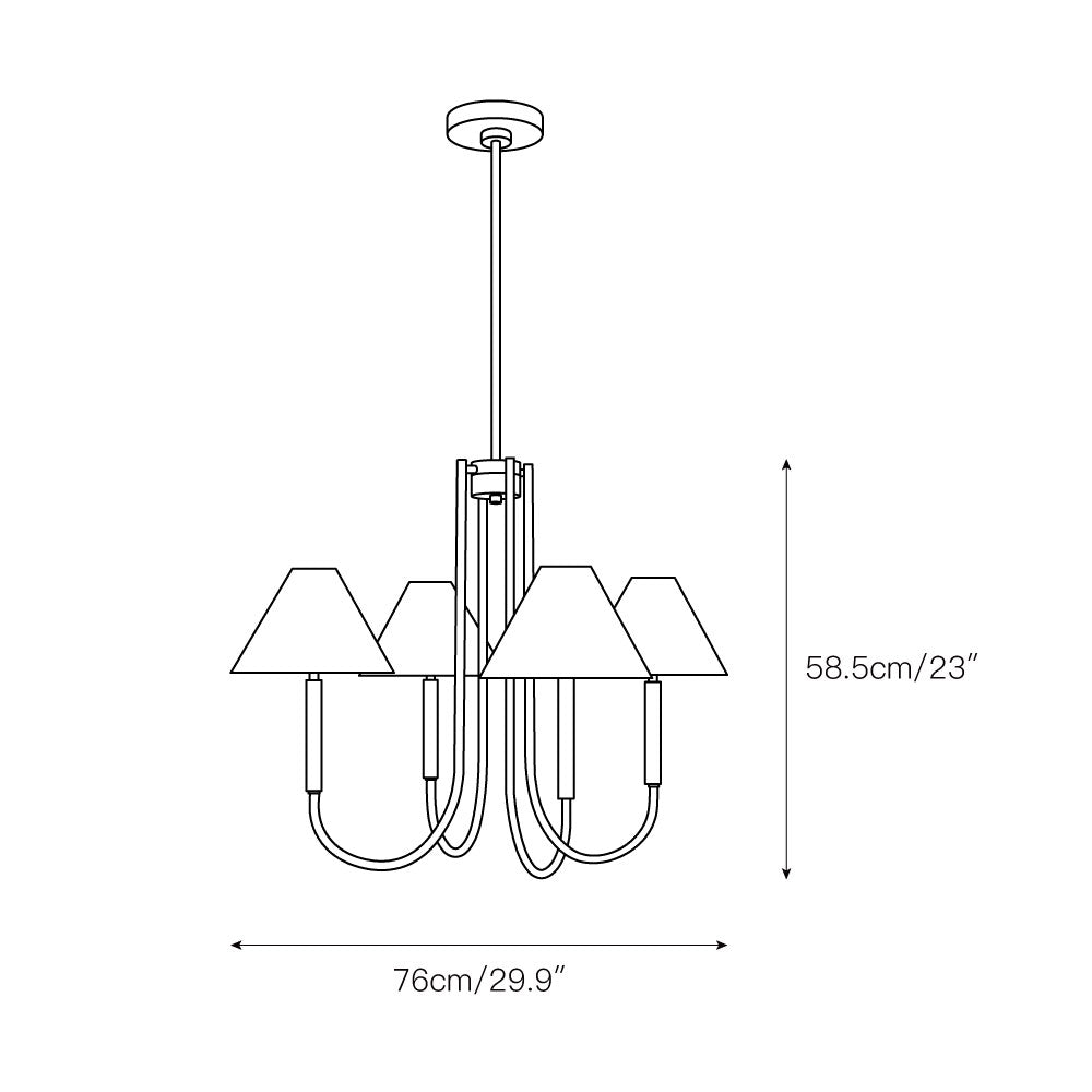 Nycareth Vintage Industrial Metal Fabric Chandelier - Lamp Copper