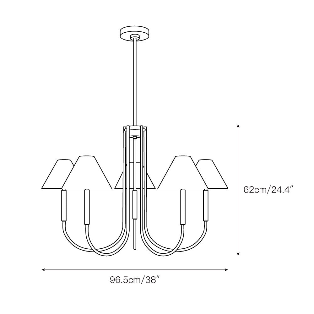 Nycareth Vintage Industrial Metal Fabric Chandelier - Lamp Copper