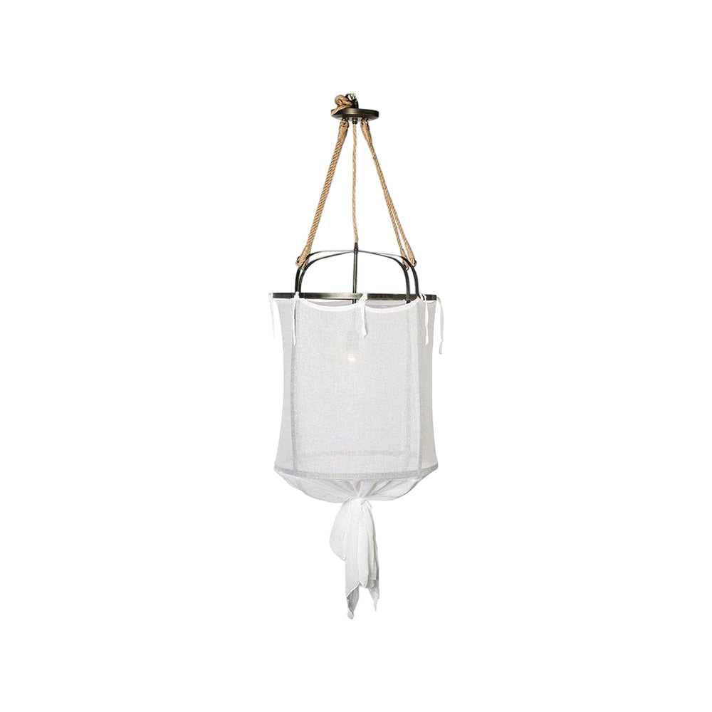 Erina Modern Minimalist Linen Metal Chandelier - Lamp Copper