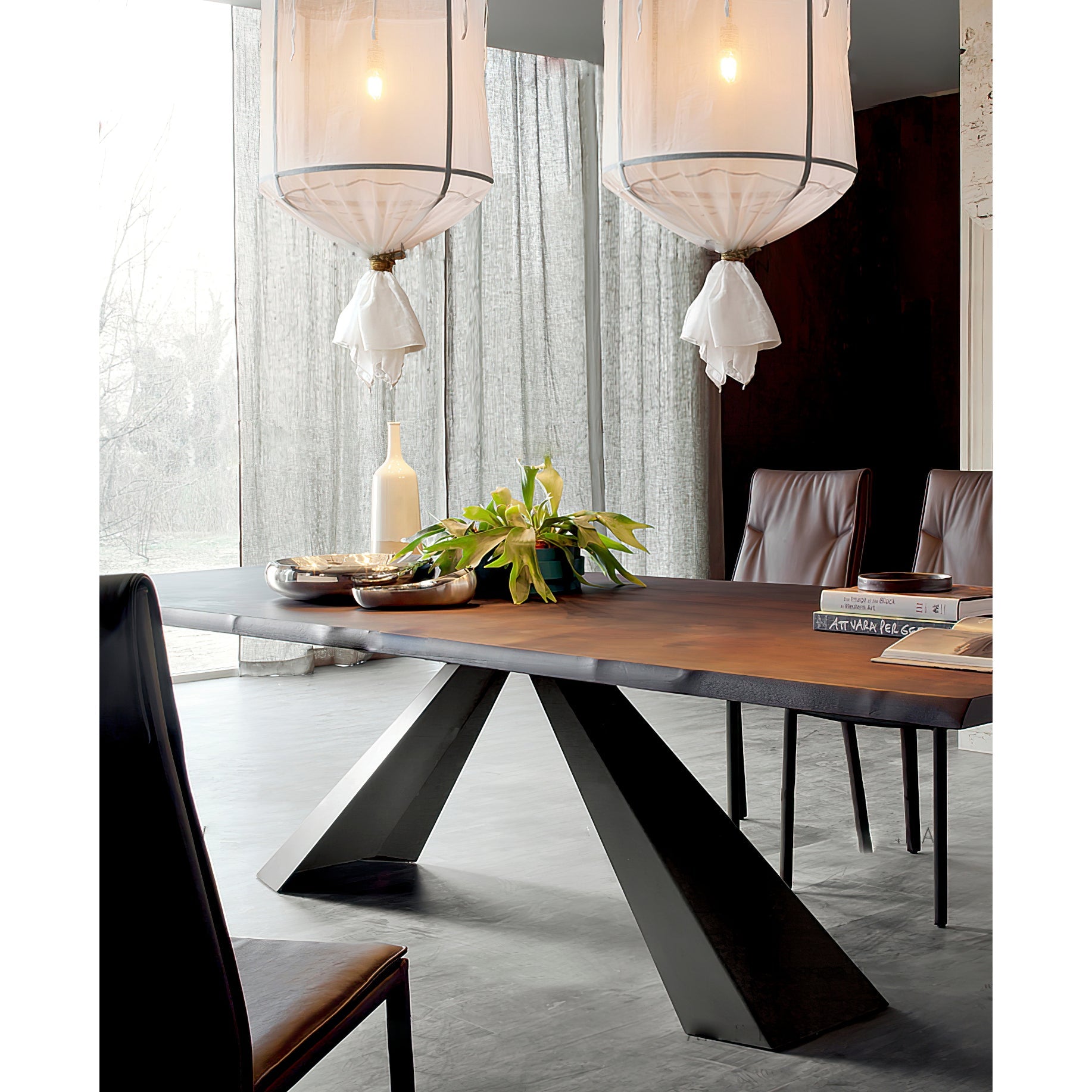 Erina Modern Minimalist Linen Metal Chandelier - Lamp Copper