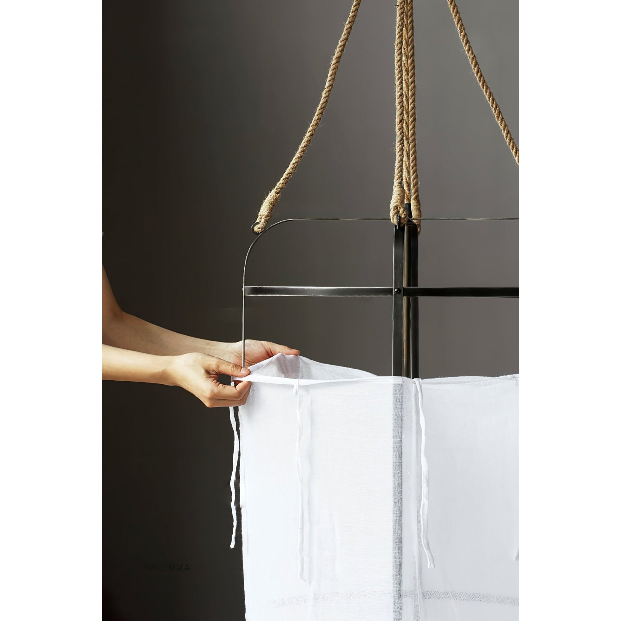 Erina Modern Minimalist Linen Metal Chandelier - Lamp Copper