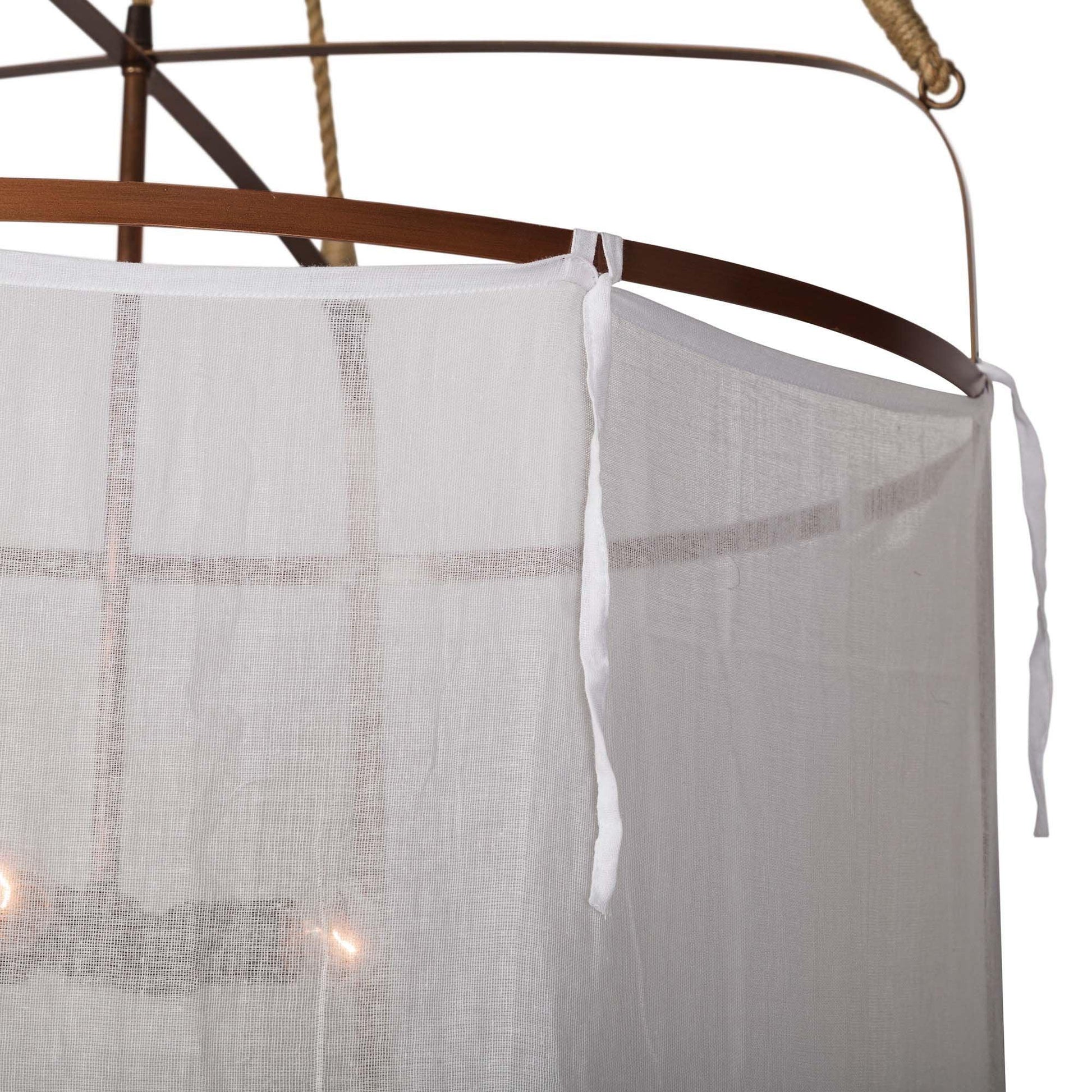 Erina Modern Minimalist Linen Metal Chandelier - Lamp Copper
